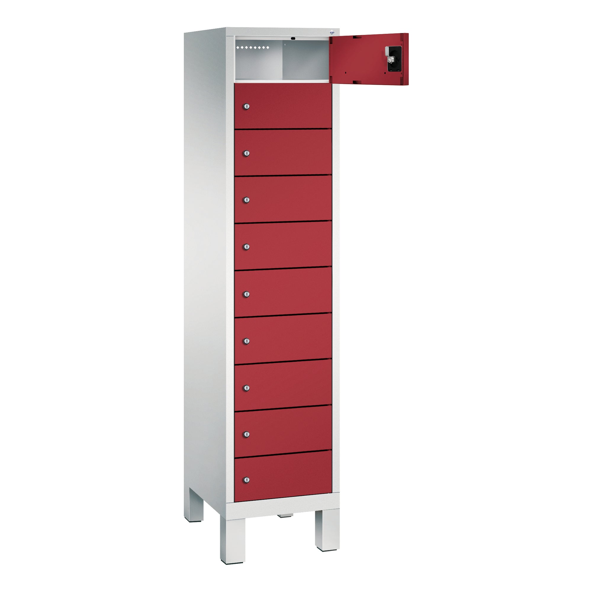 C+P Spind Evolo48 Steckplatz 185x42x50cm lgr/rrt