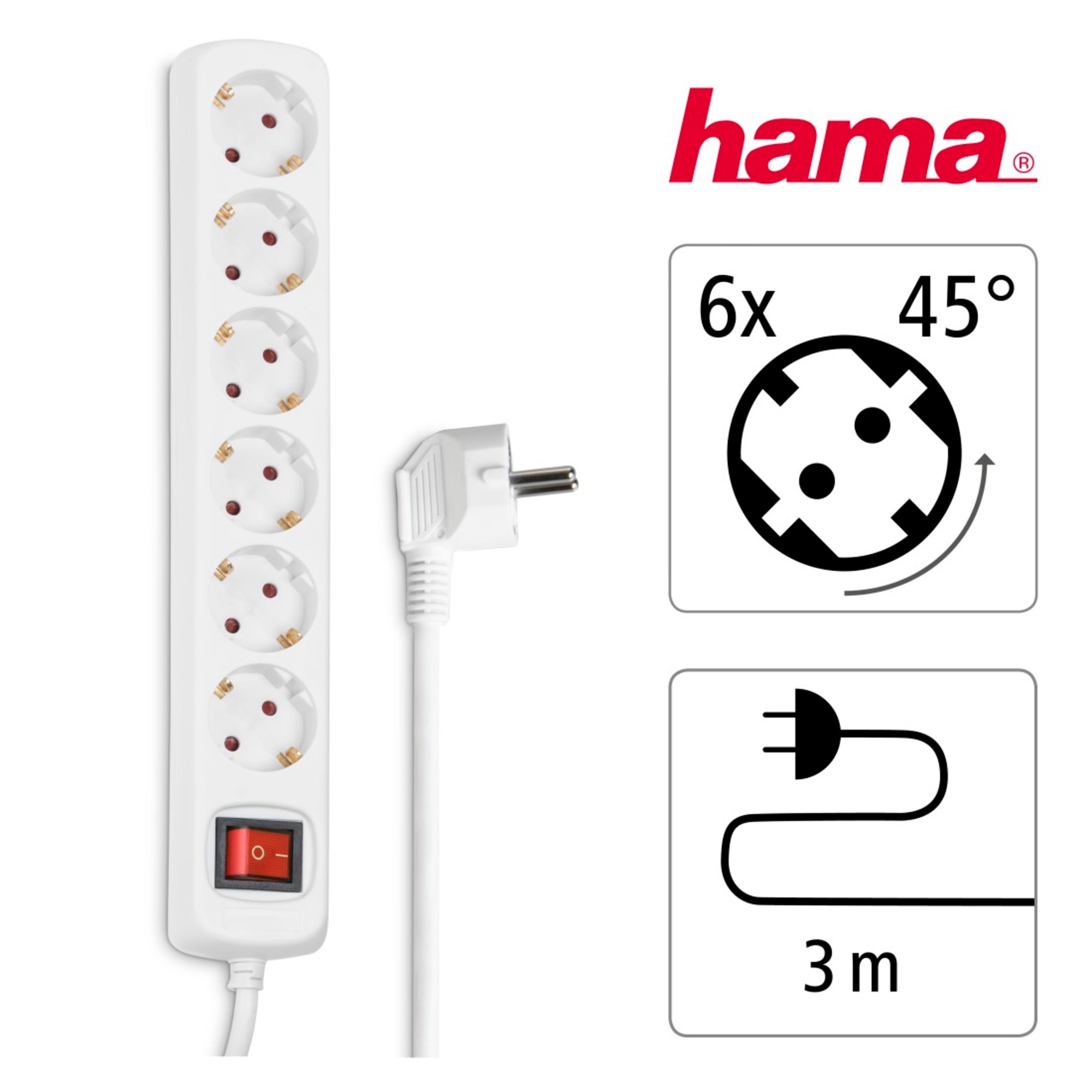 Hama Steckdosenleiste, weiß