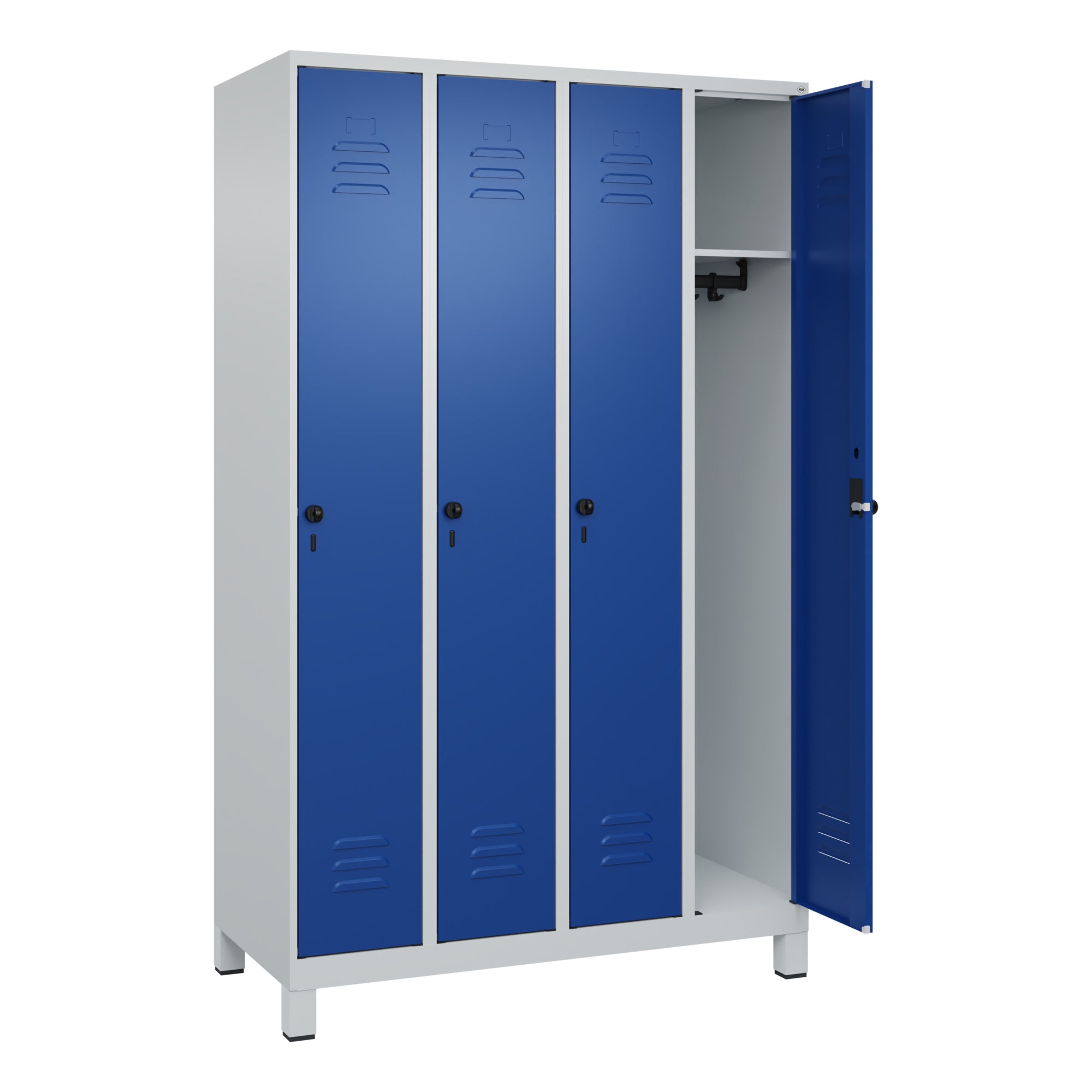 C+P Spind Classic PLUS 4Abteile 195x120cm l.gr/l.bl