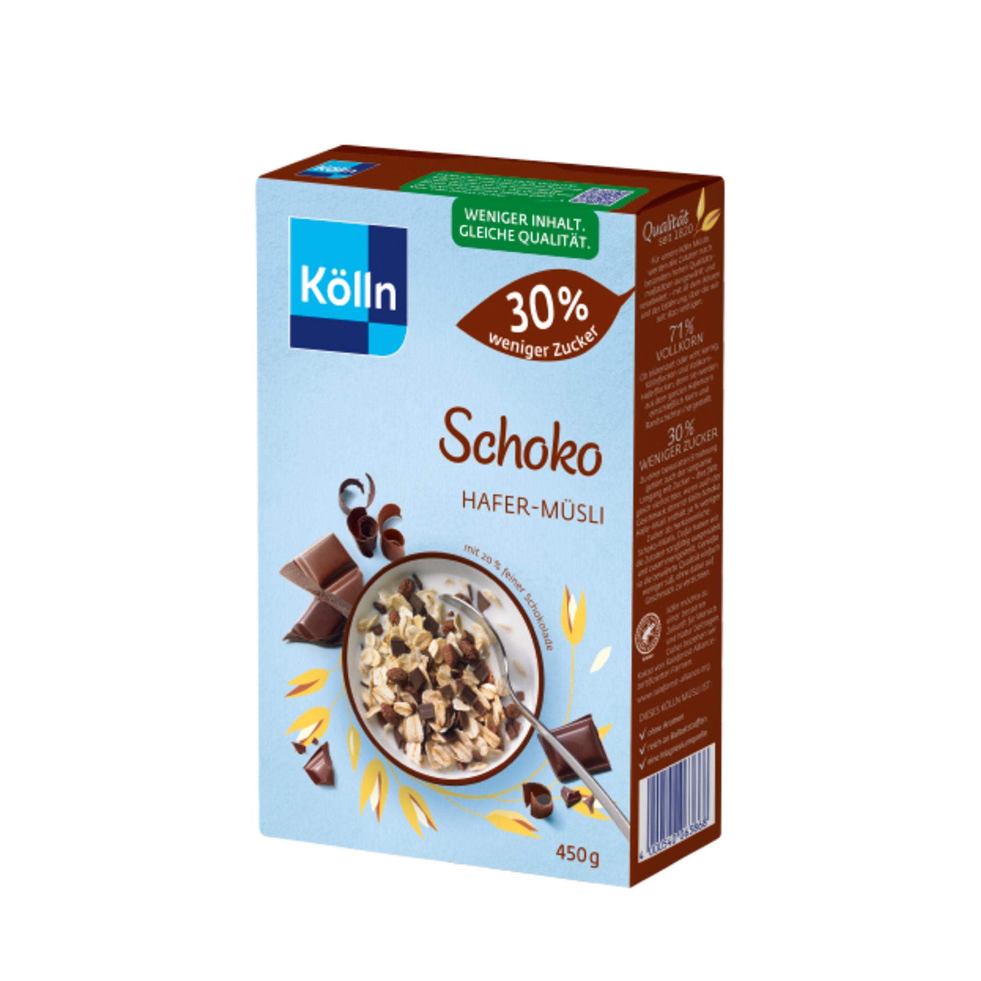 Kölln Müsli Schoko weniger Zucker 450g 8St