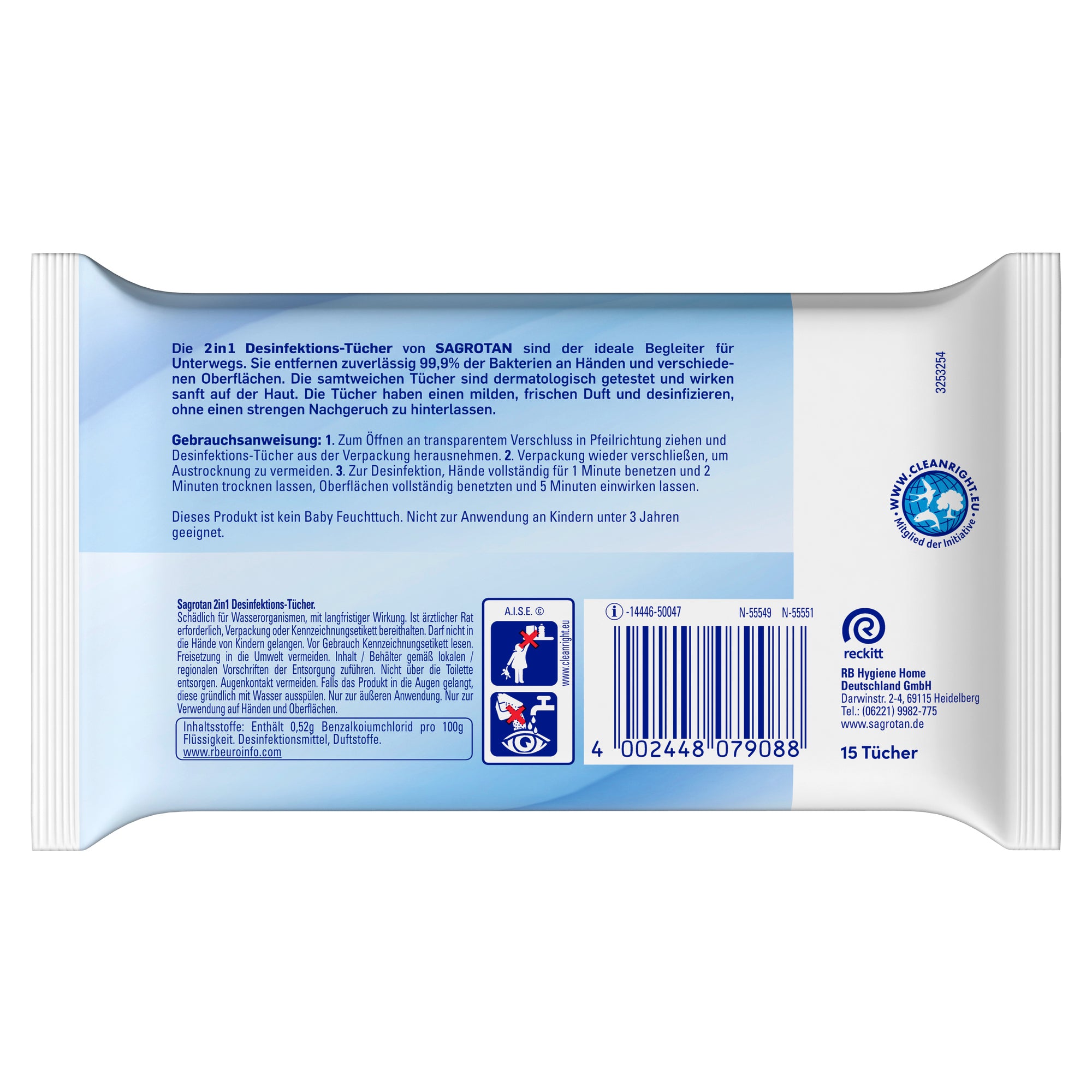 Sagrotan Desinfektionstücher To Go 2in1