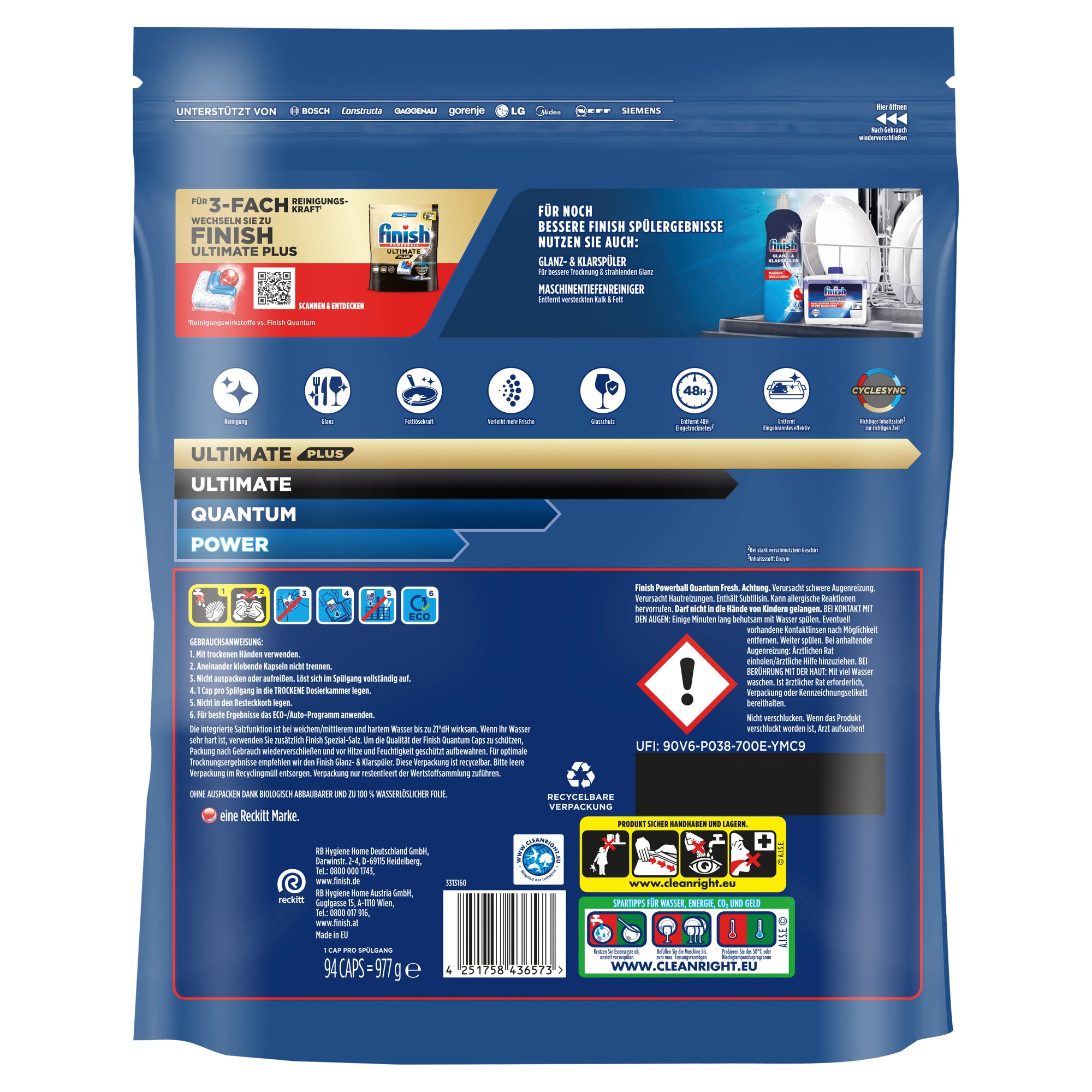 Finish Spülmaschinentabs Quantum