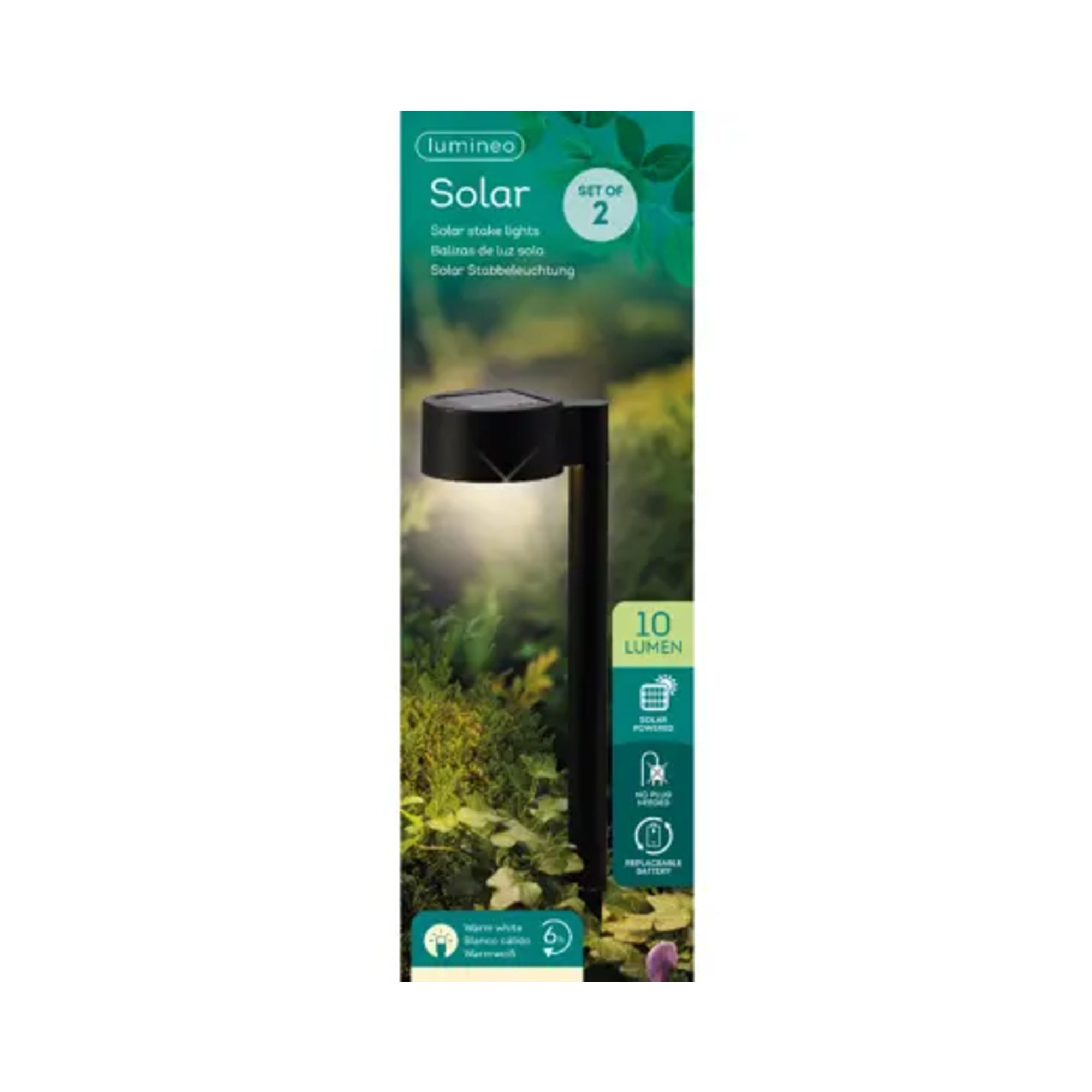 LUMINEO Solar Stabbeleuchtung 11,8x.8,3x47,5cm 2St