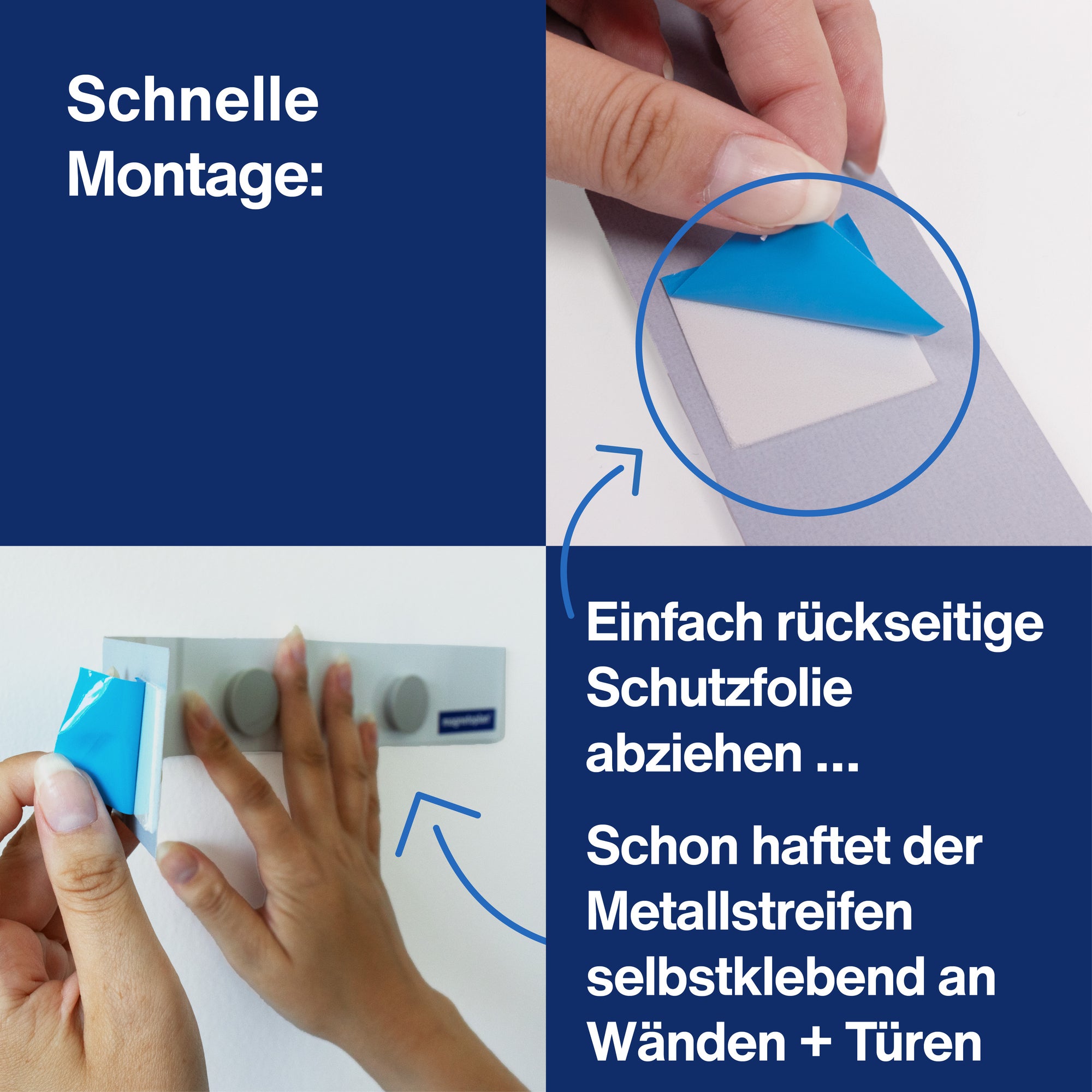 magnetoplan Leiste magnetowand 5x50cm ws +4Mag.