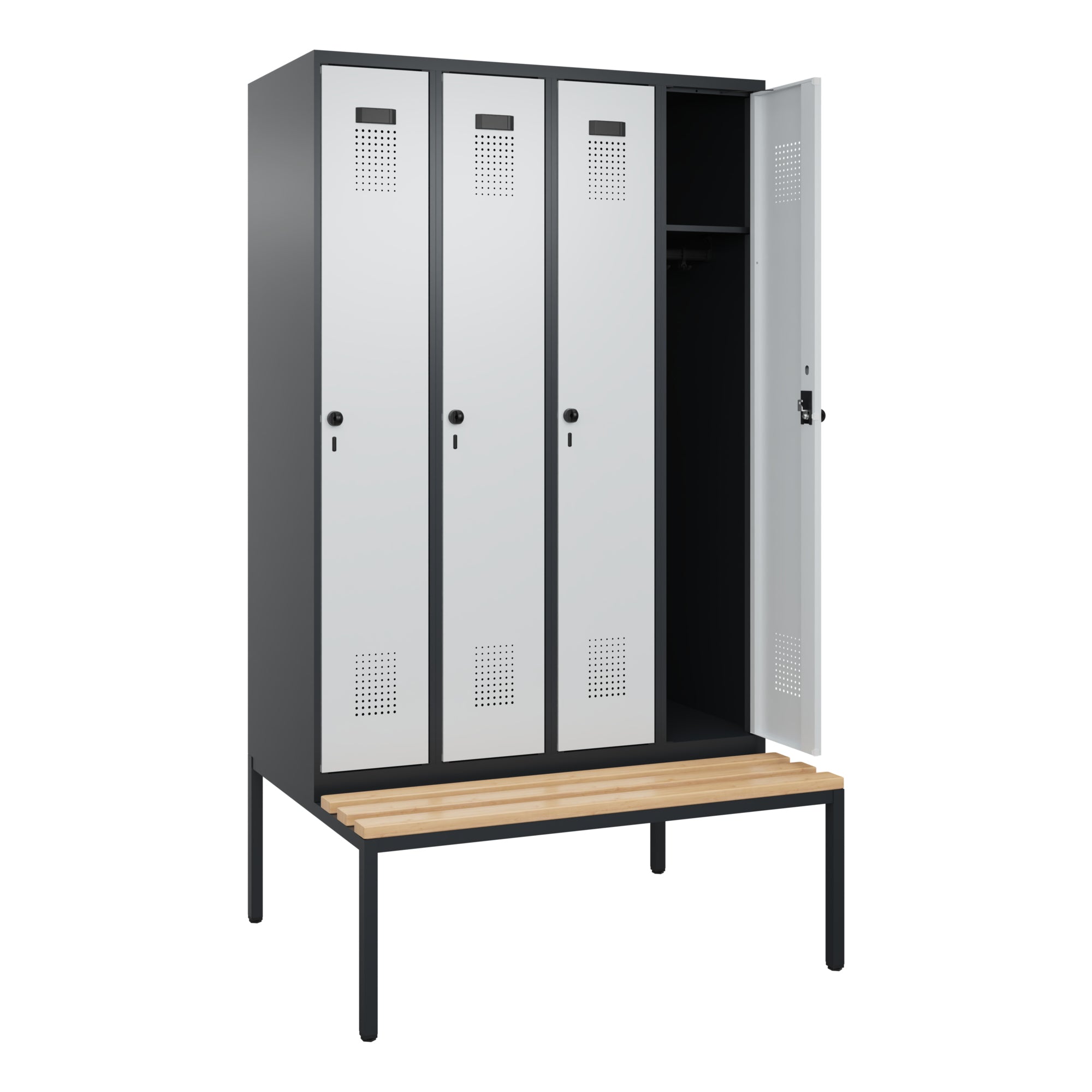 C+P Spind Evolo PLUS Bank 4Abt 2120x1200x815 sgr/lgr