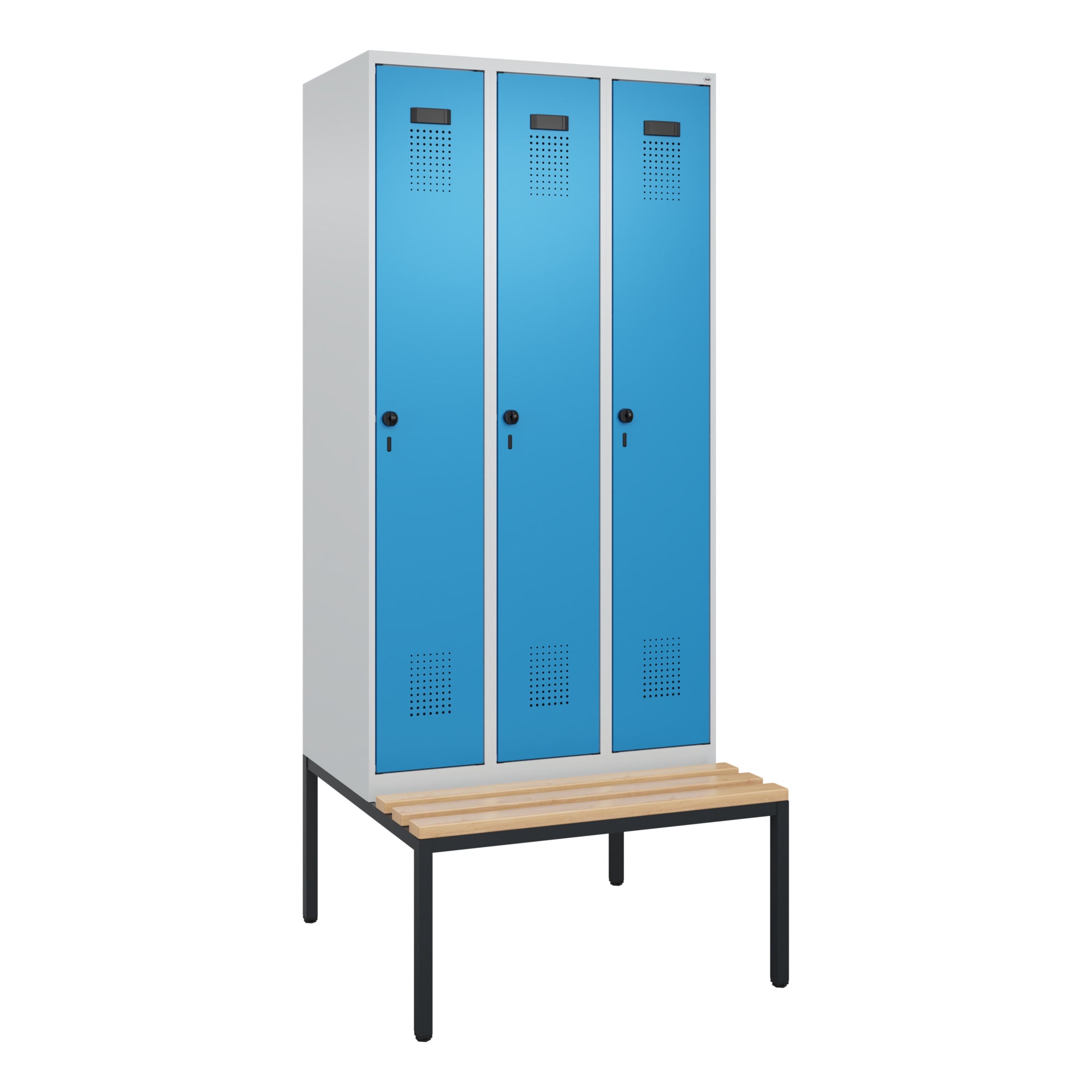 C+P Spind Evolo PLUS Bank 3Abt 2120x900x815 lgr/lbl