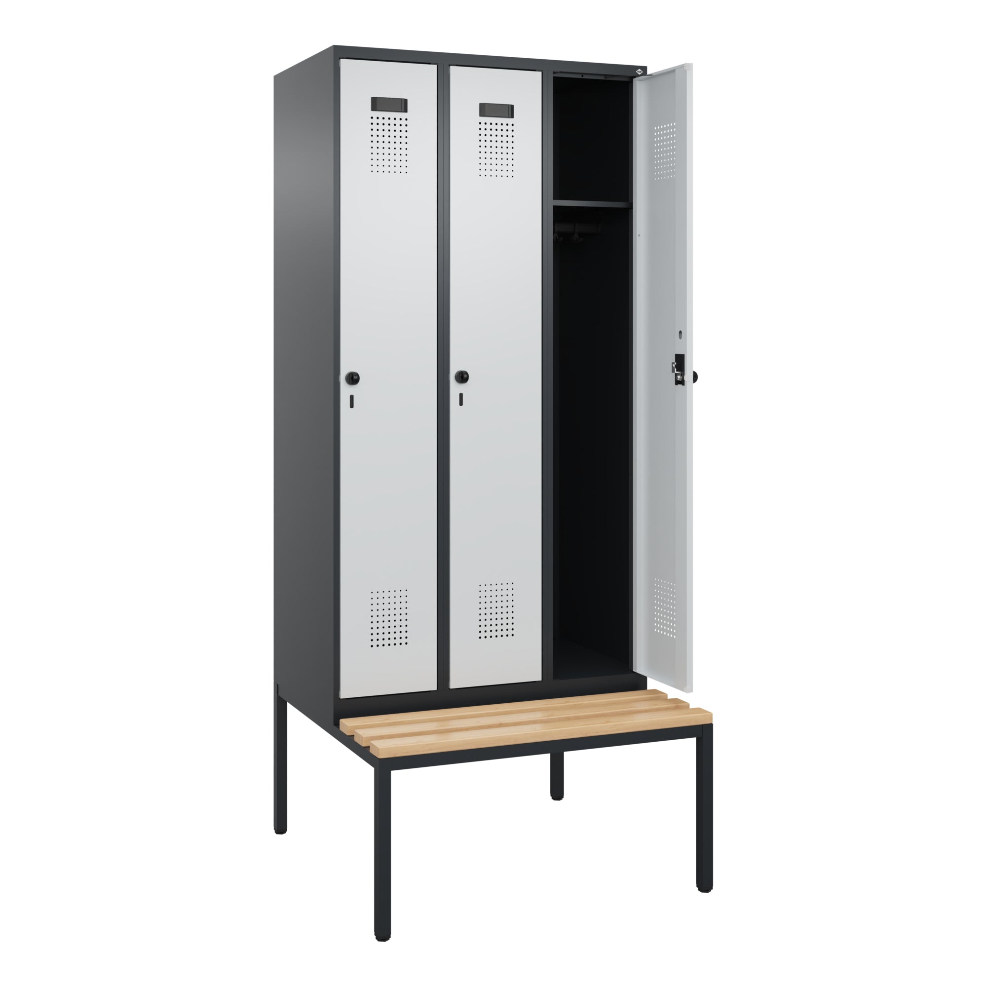 C+P Spind Evolo PLUS Bank 3Abt 2120x900x815 sgr/lgr