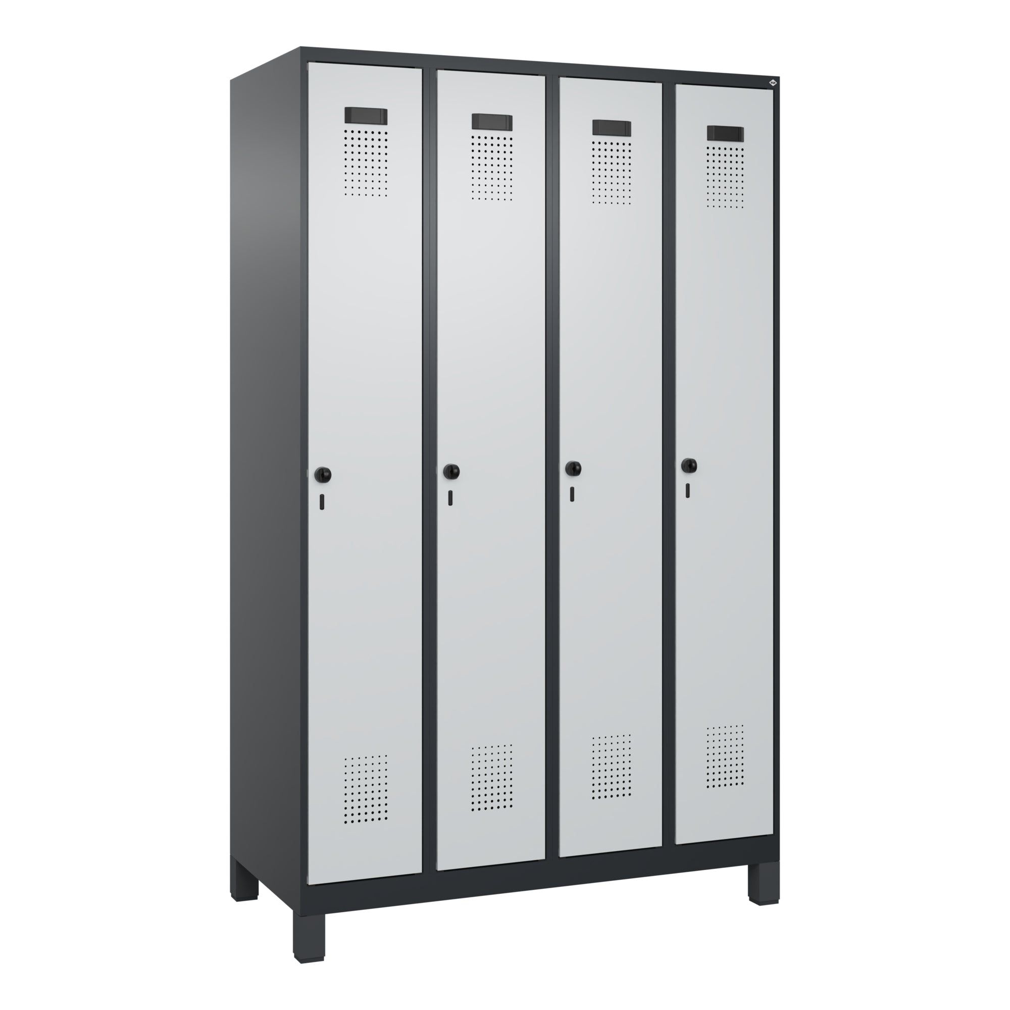 C+P Spind Evolo PLUS Füße 4Abt 1950x1200x500 sgr/lgr