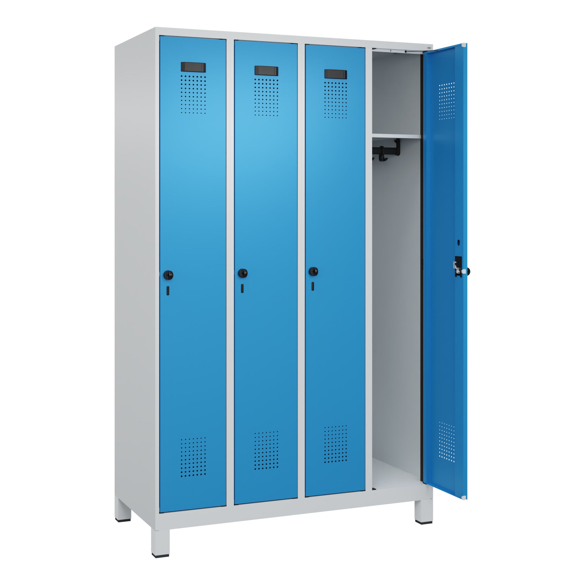 C+P Spind Evolo PLUS Füße 4Abt 1950x1200x500 lgr/lbl