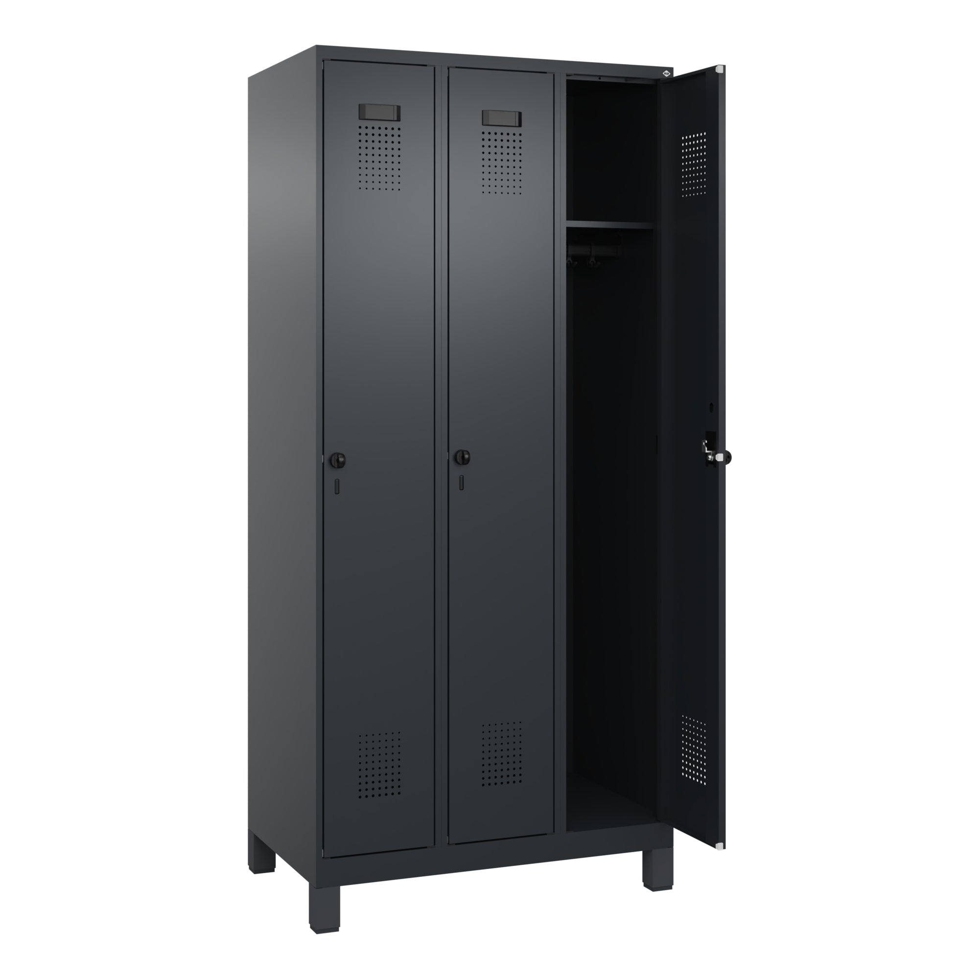 C+P Spind Evolo PLUS Füße 3Abt 1950x900x500 sgr/sgr