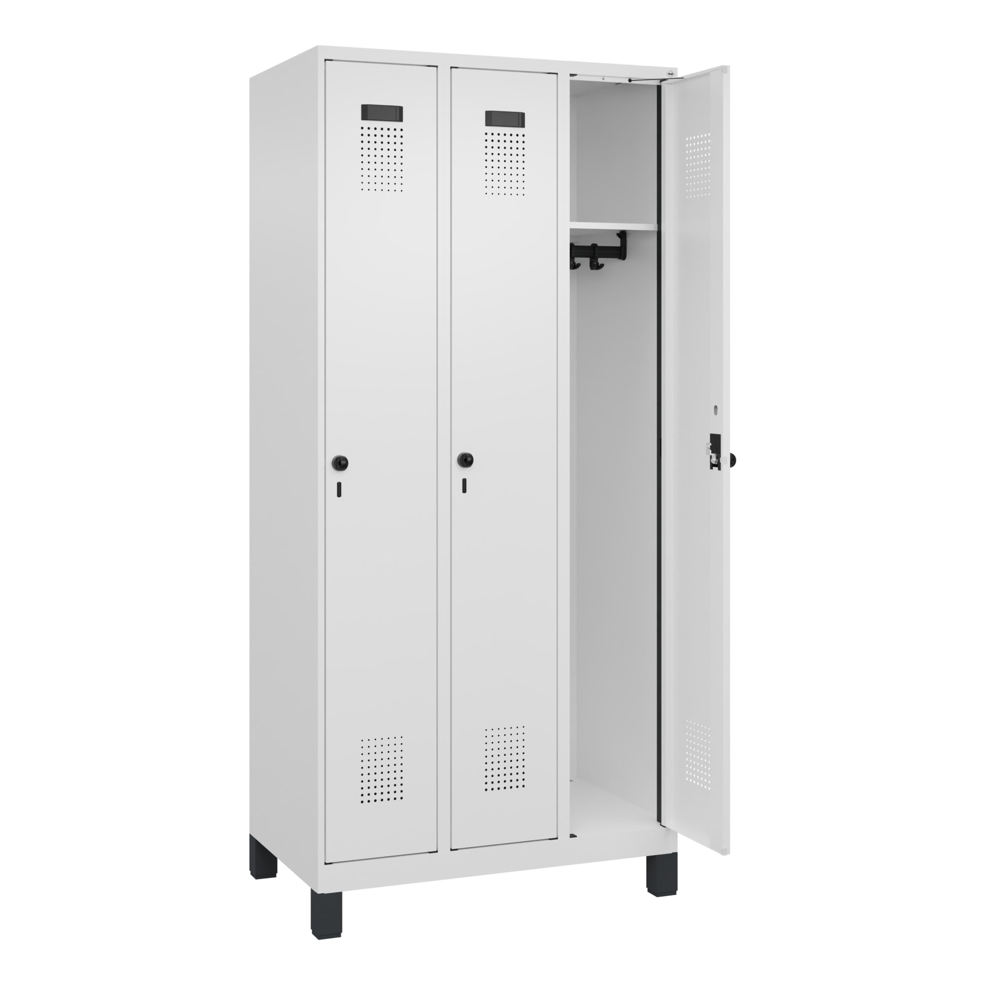 C+P Spind Evolo PLUS Füße 3Abt 1950x900x500 vws/vws