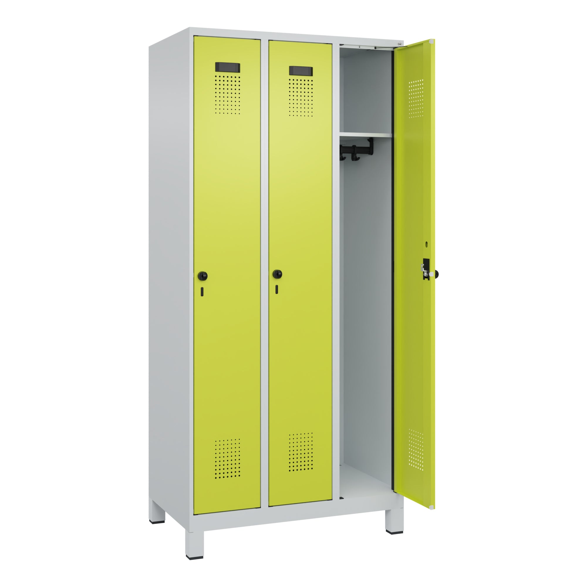 C+P Spind Evolo PLUS Füße 3Abt 1950x900x500 lgr/cgn