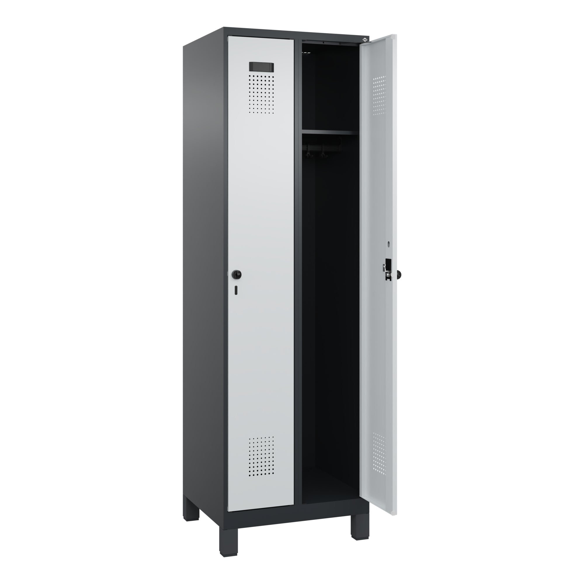 C+P Spind Evolo PLUS Füße 2Abt 1950x600x500 sgr/lgr