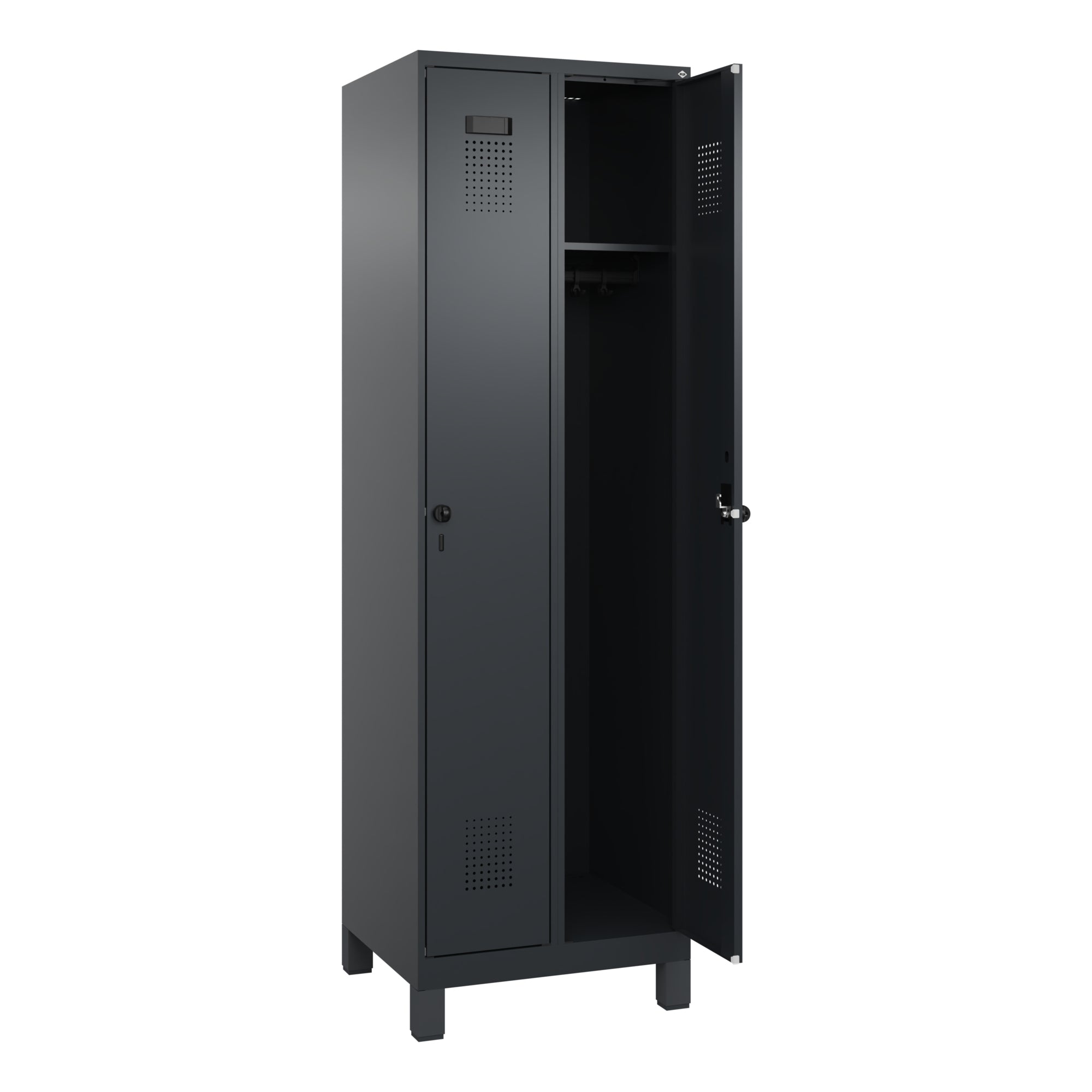 C+P Spind Evolo PLUS Füße 2Abt 1950x600x500 sgr/sgr