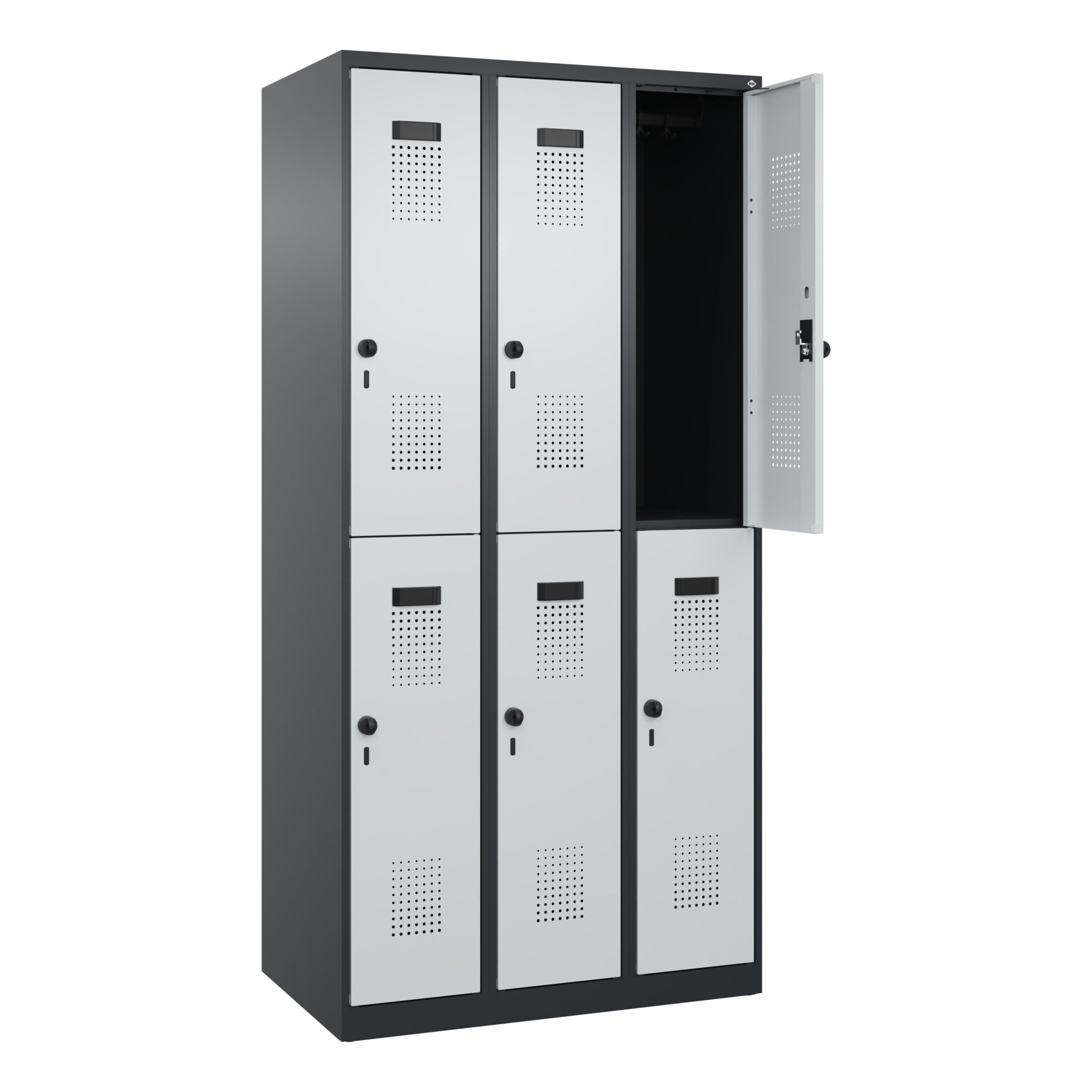 C+P Spind Evolo PLUS Doppel 6Fächer 1850x900x500 sgr/lgr