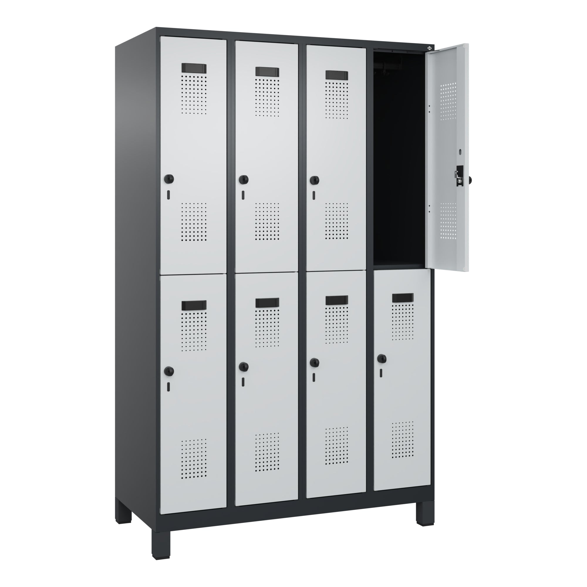 C+P Spind Evolo PLUS Doppel 8Fächer 1950x1200x500 sgr/lgr