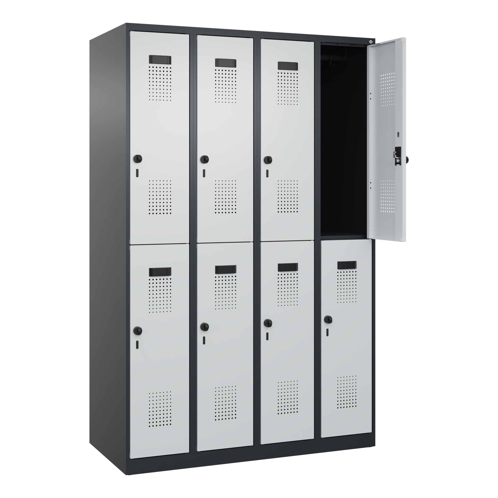 C+P Spind Evolo PLUS Doppel 8Fächer 1850x1200x500 sgr/lgr