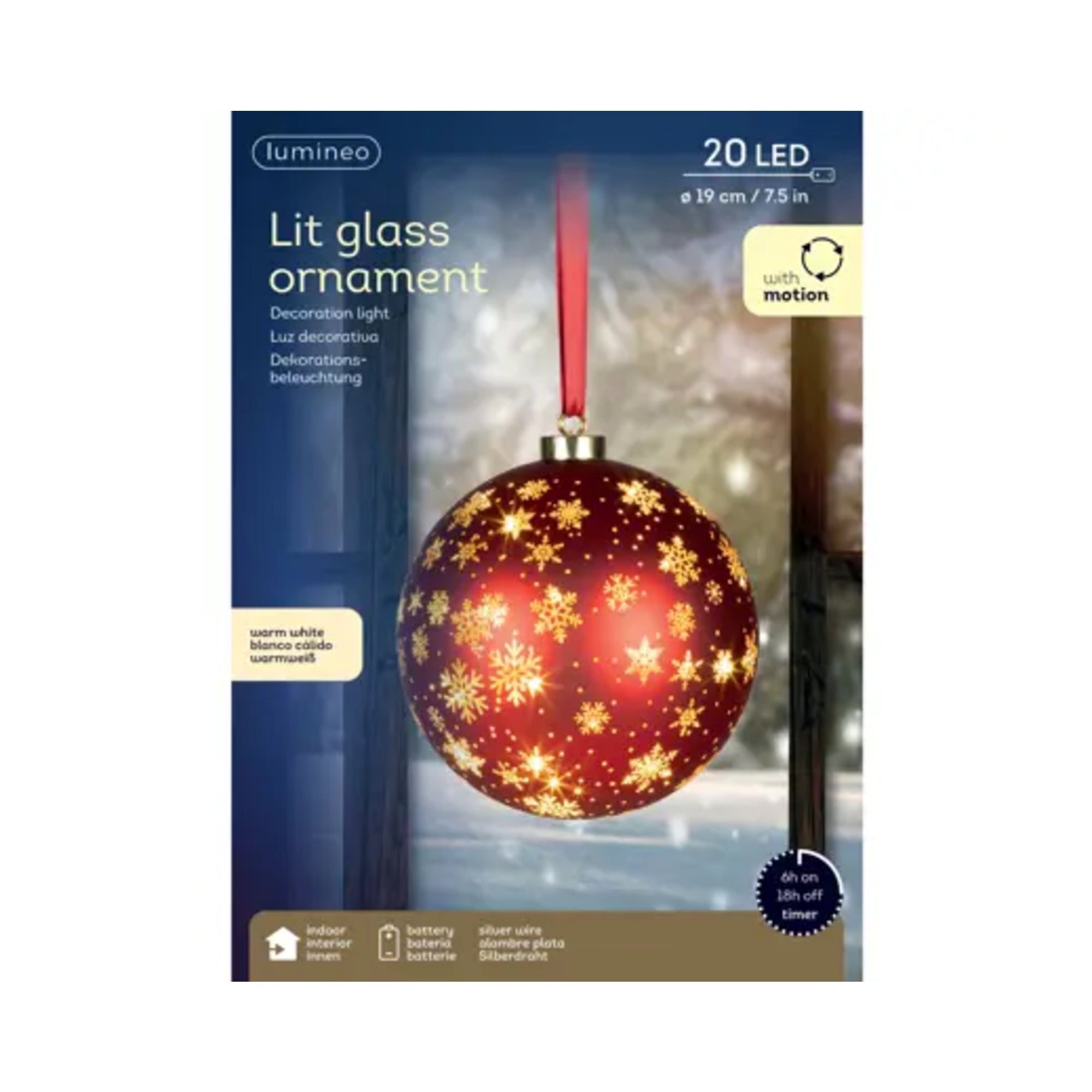 Lumineo Kugelleuchte LED 19cm rt/ws