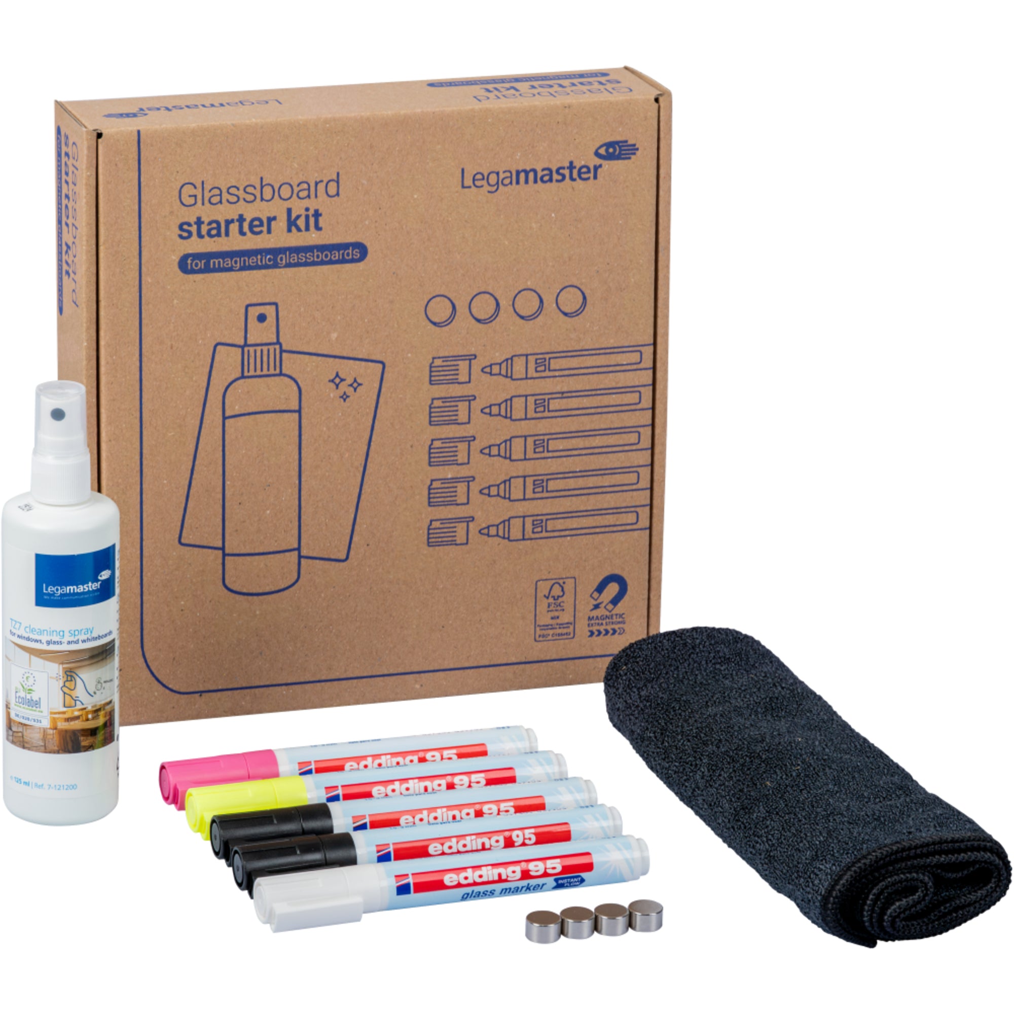 Legamaster Starterset Glasboard