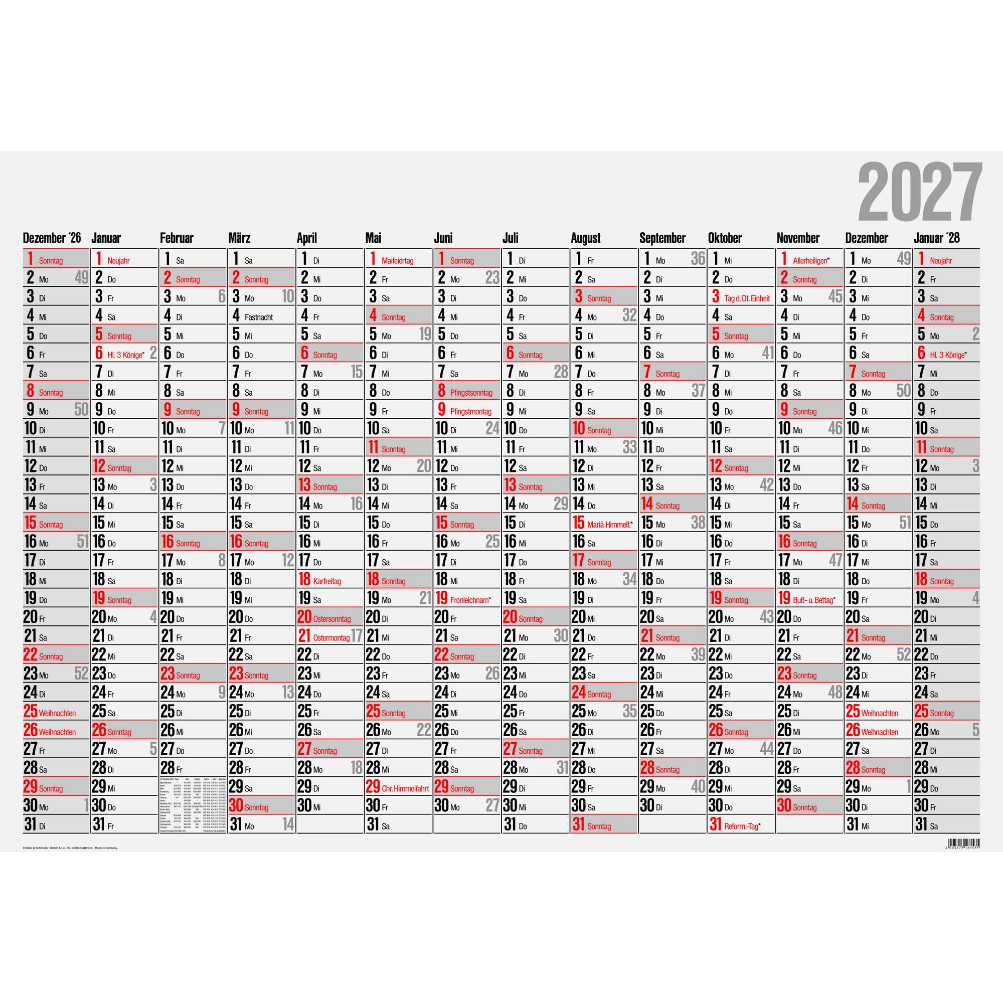 Glocken Plakatkalender