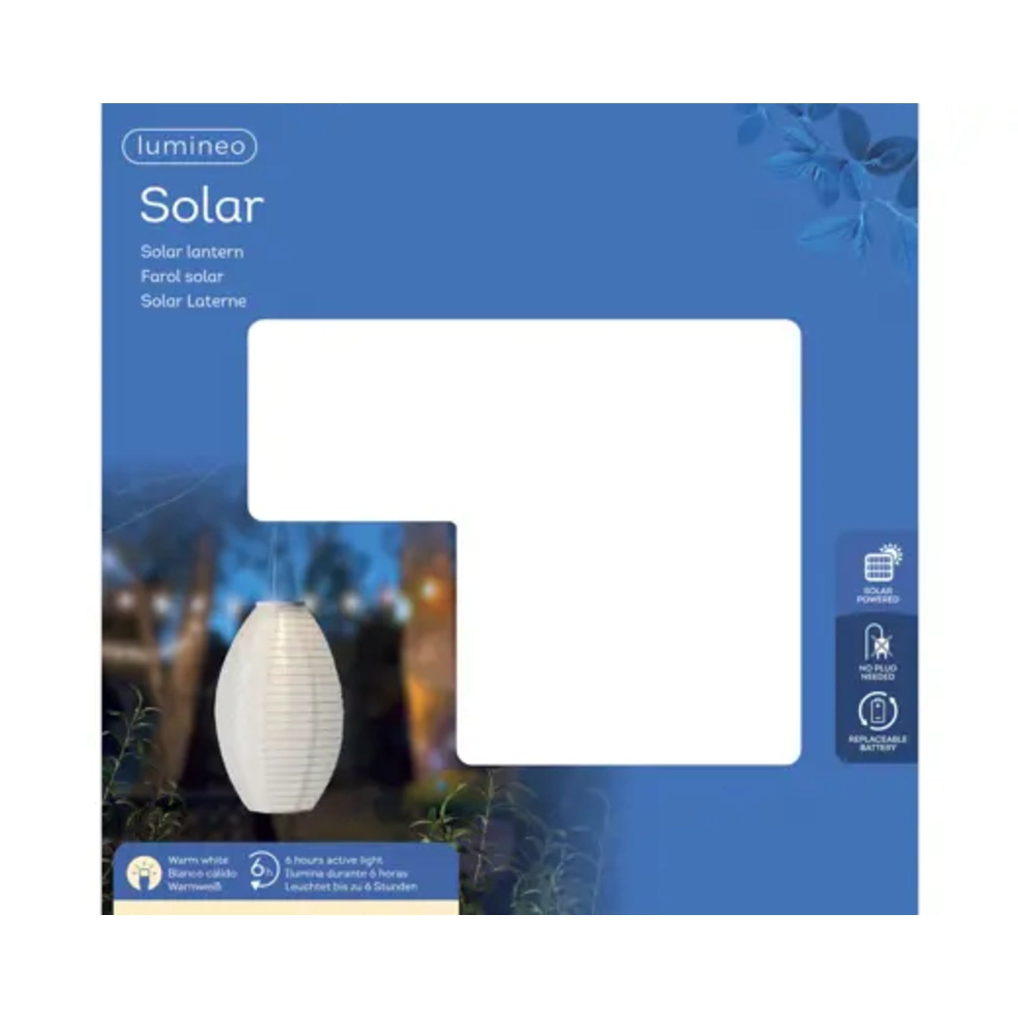 LUMINEO Solar Lampion 22x33cm