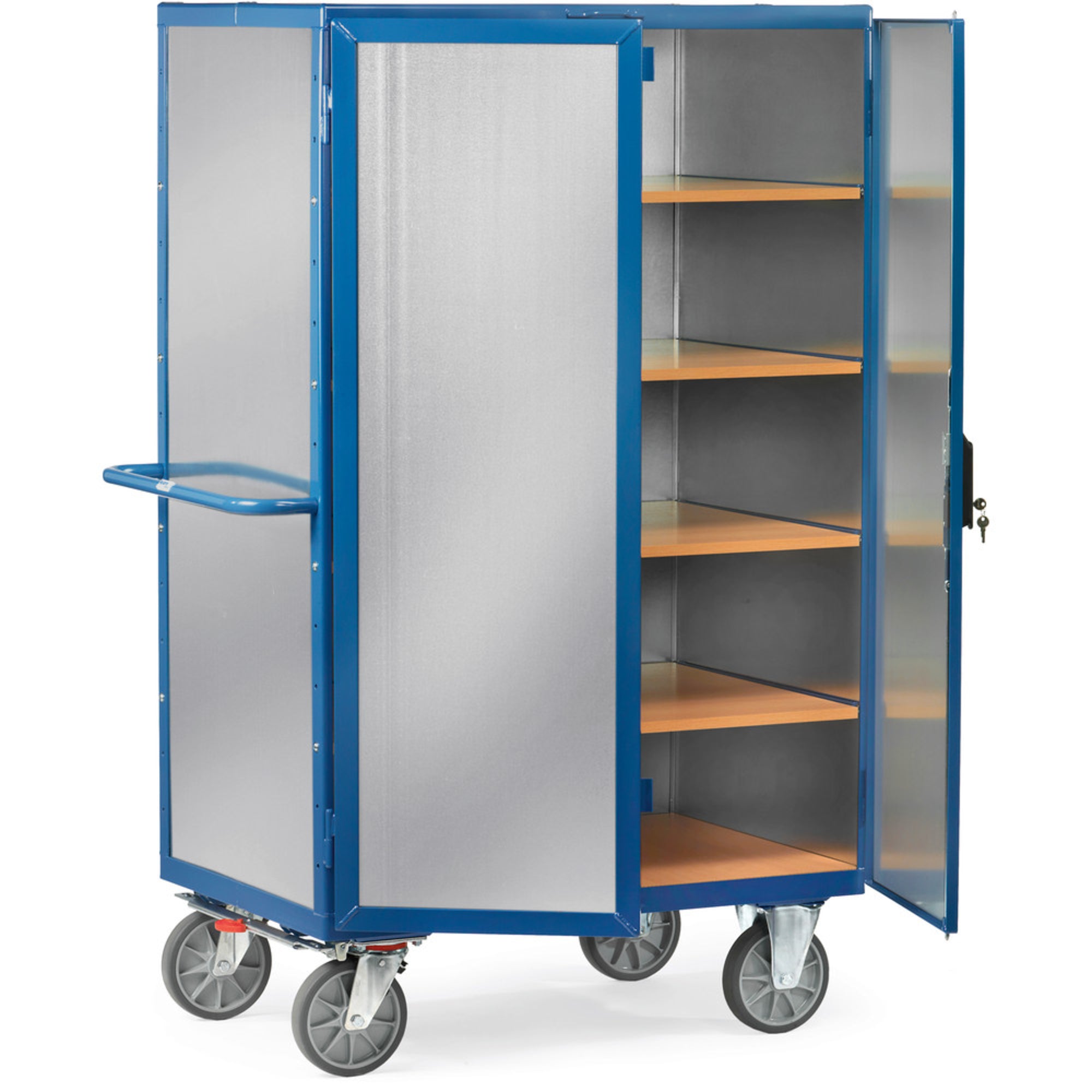 fetra Kastenwagen Stahlblech 1000x680mm +Türen transparent