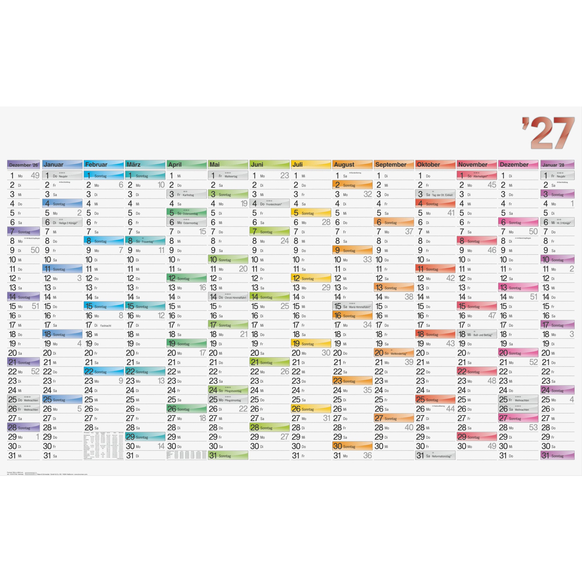 Brunnen Plakatkalender DATAline