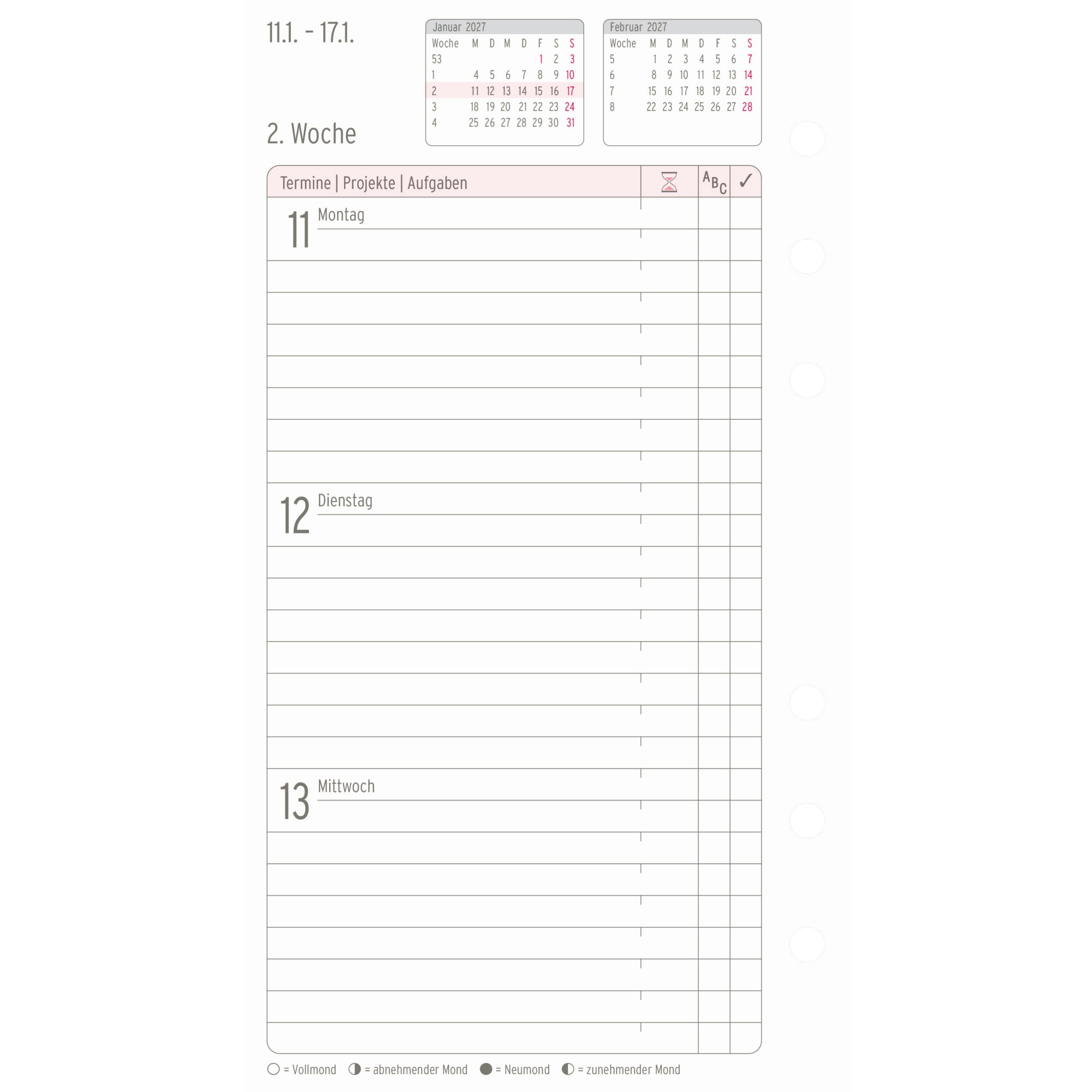 Chronoplan Einlage Kalender