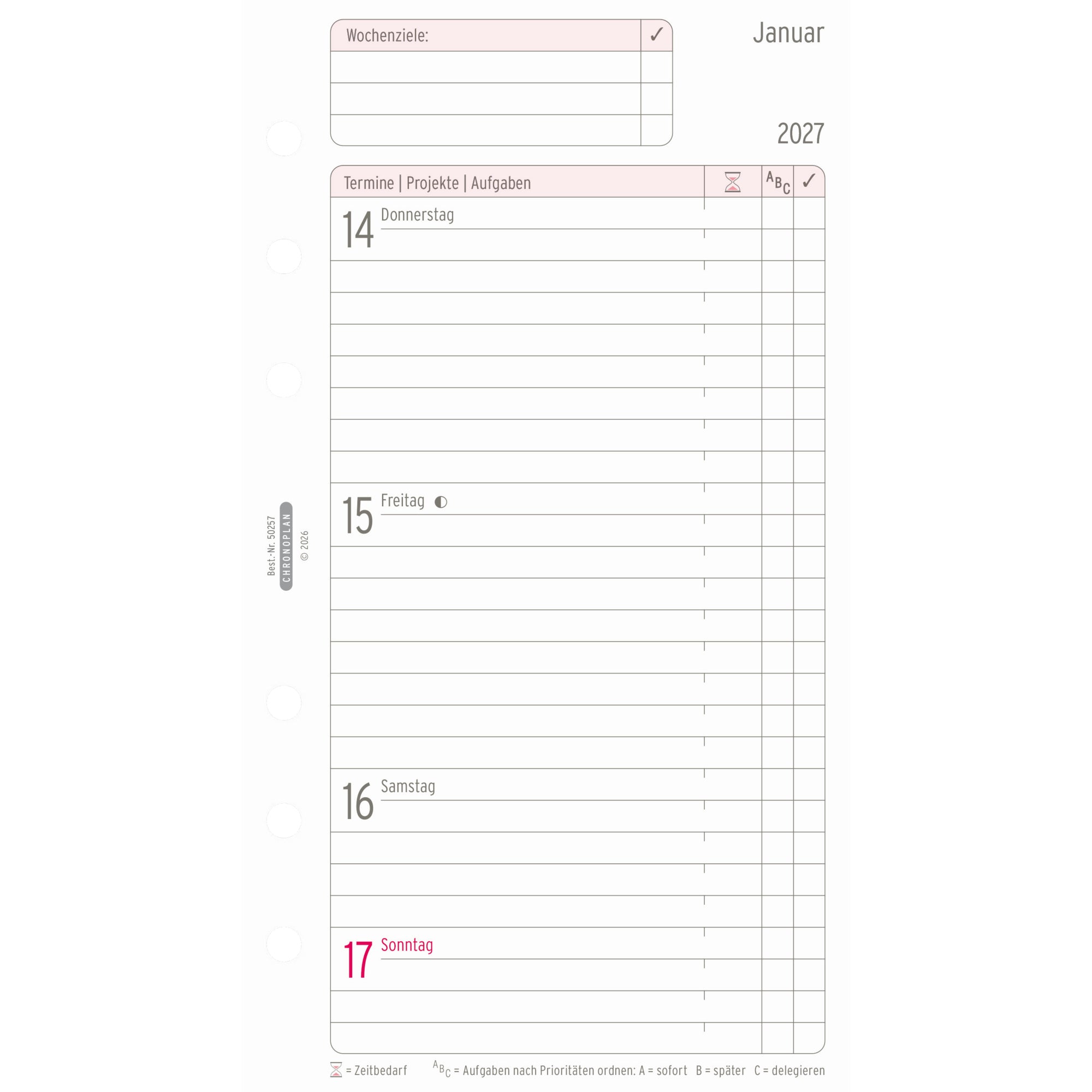 Chronoplan Einlage Kalender