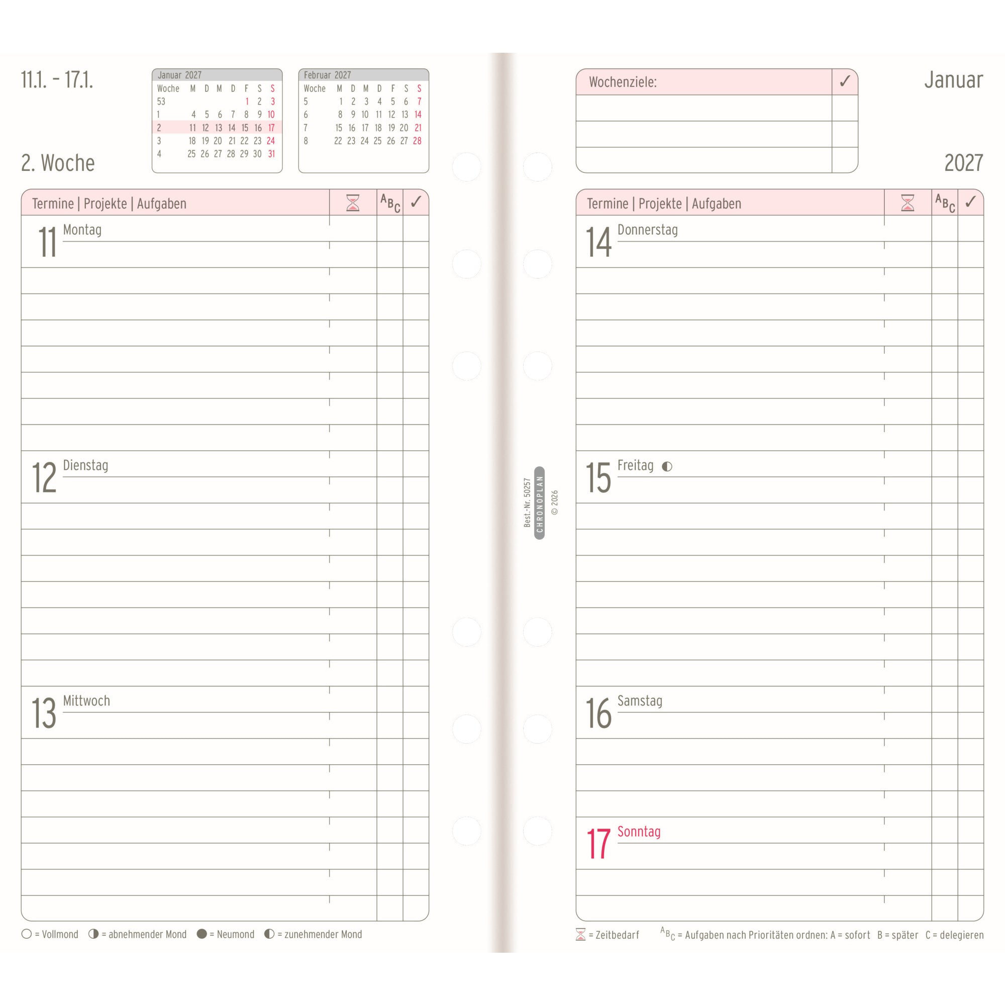 Chronoplan Einlage Kalender