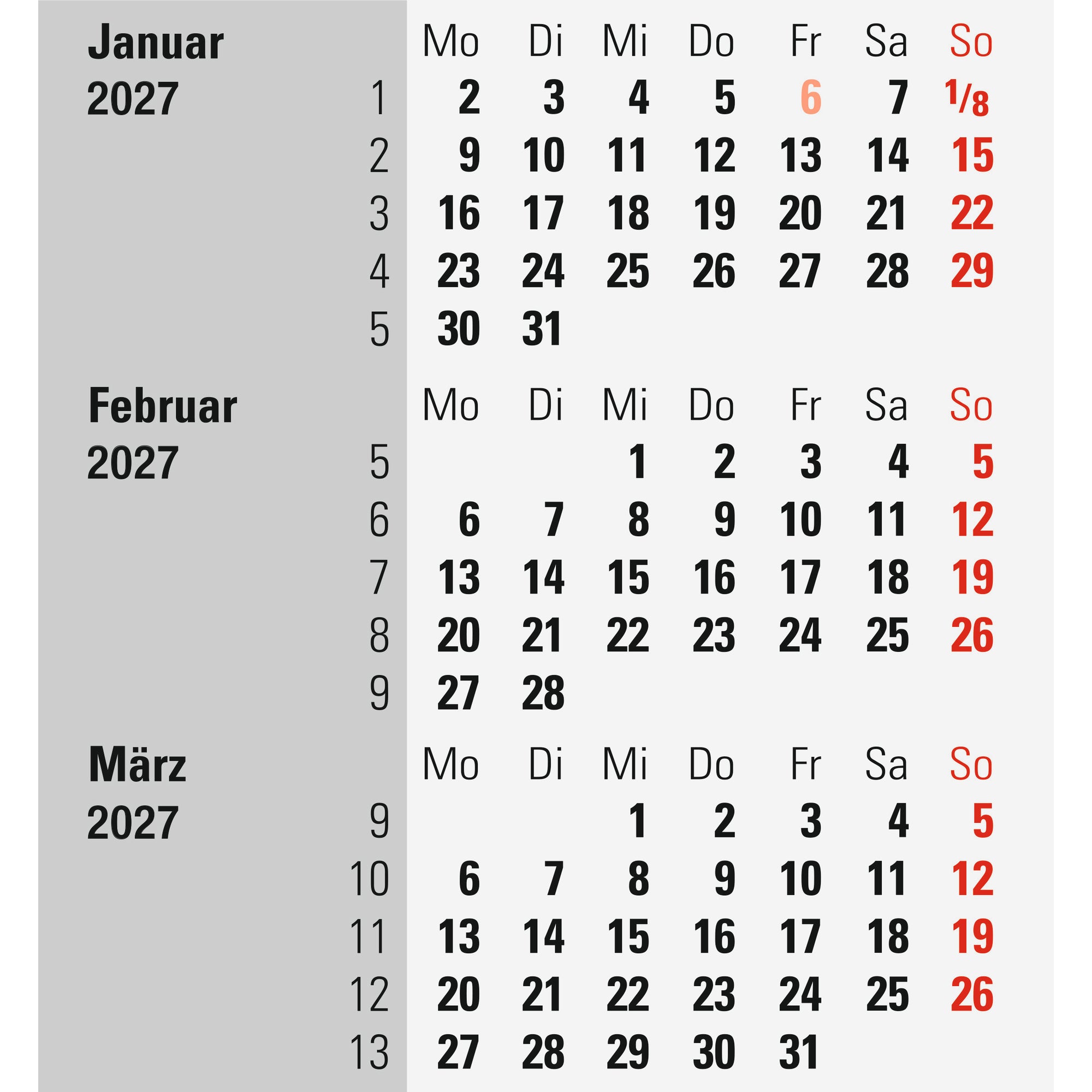 rido/ide Tischkalender