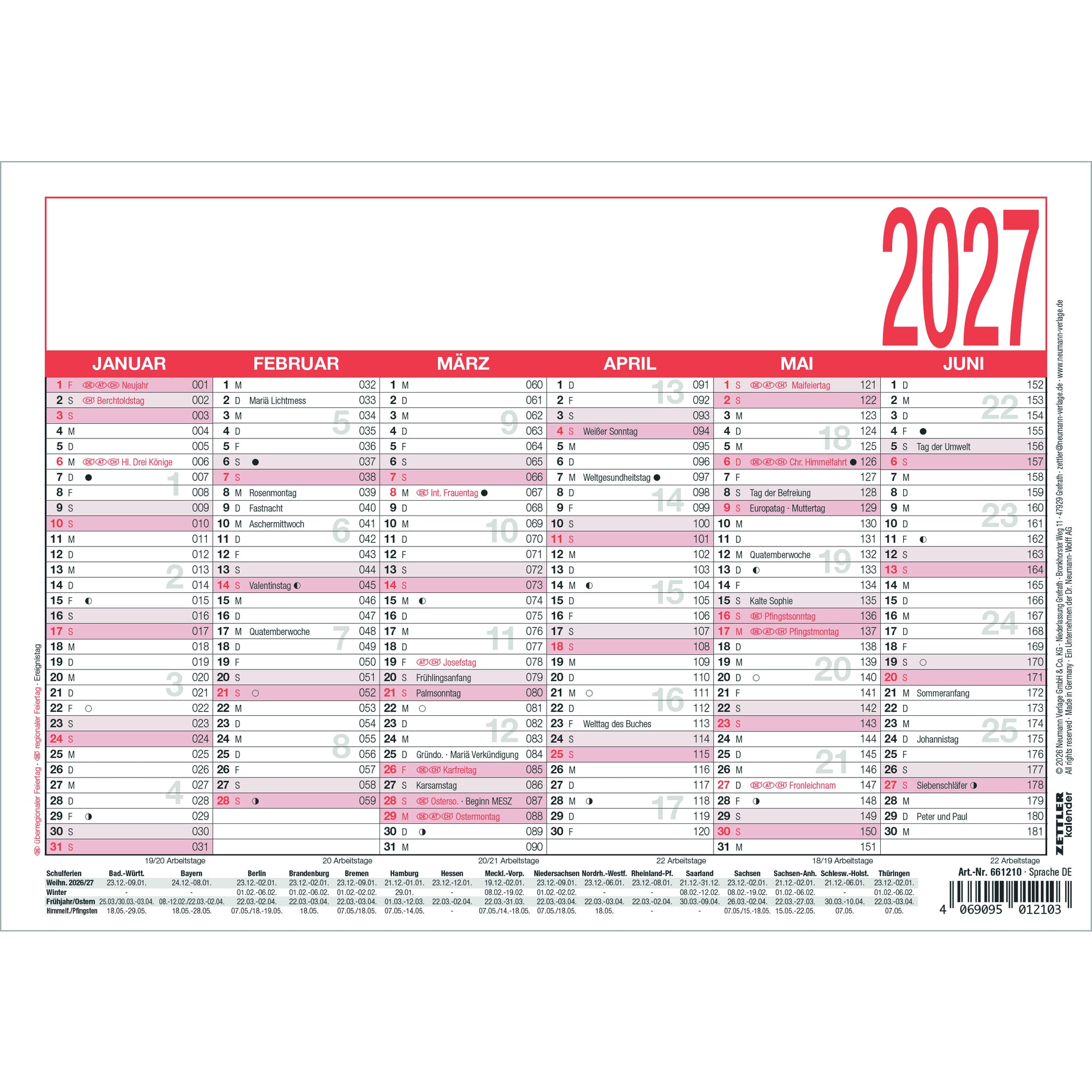 ZETTLER Tafelkalender 904, DIN A5