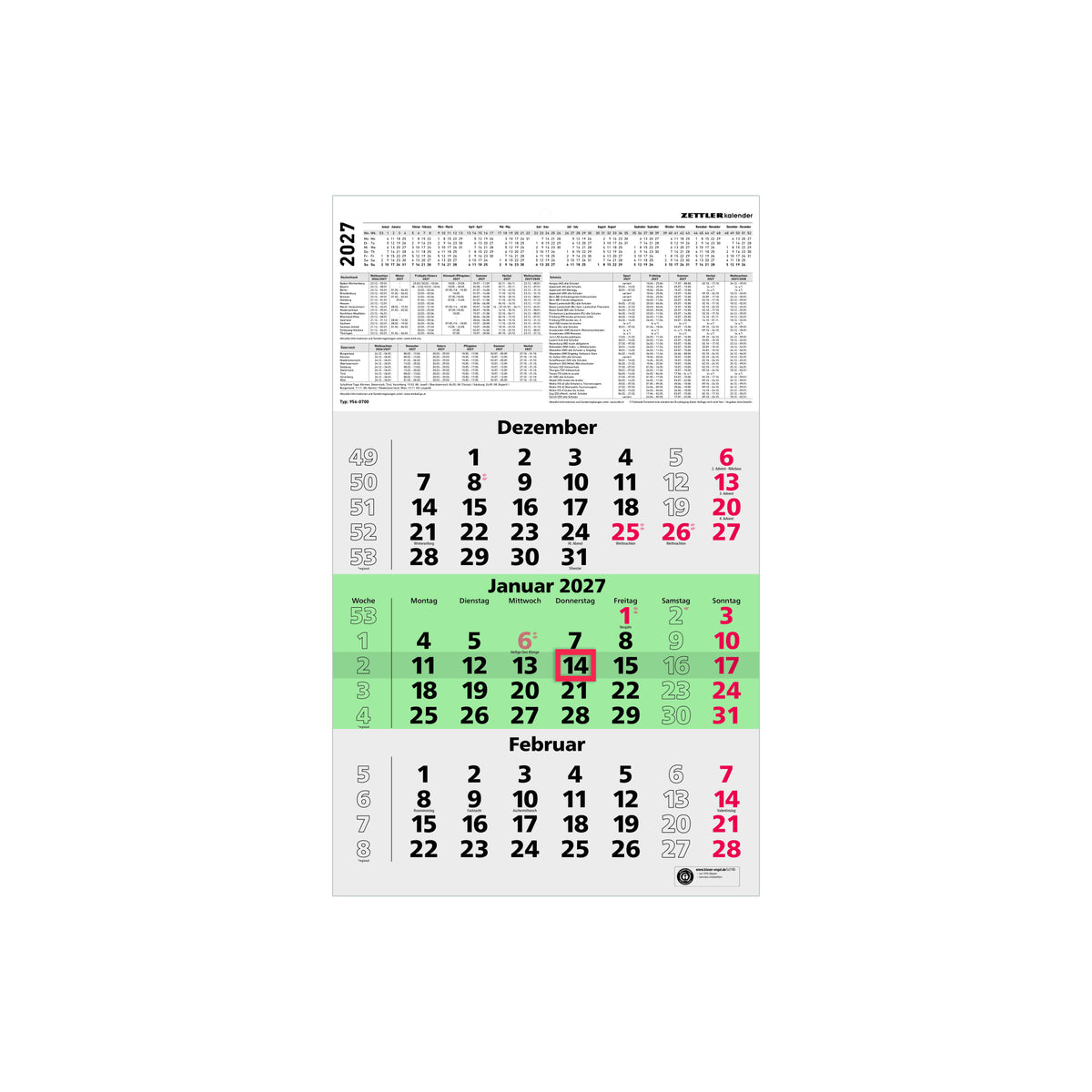 ZETTLER Wandkalender 956