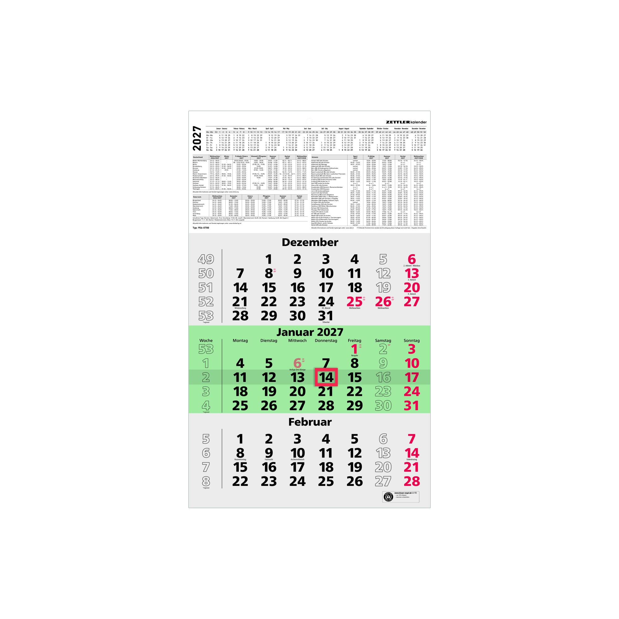 ZETTLER Wandkalender 956