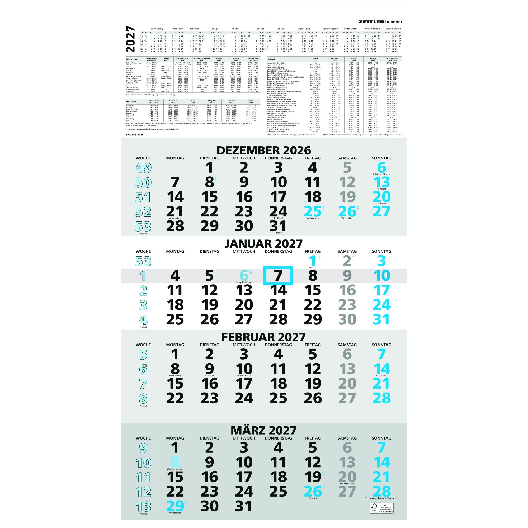 ZETTLER Wandkalender