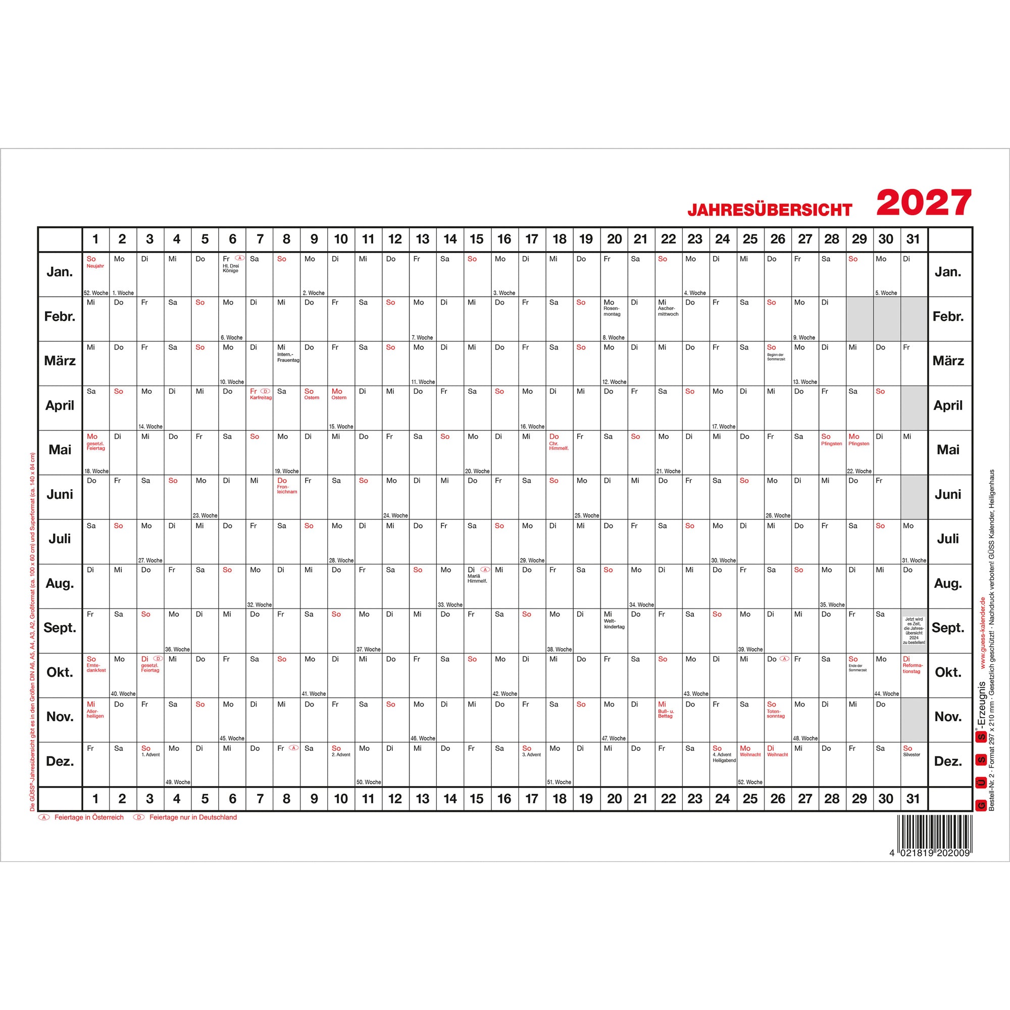 GÜSS® Plakatkalender