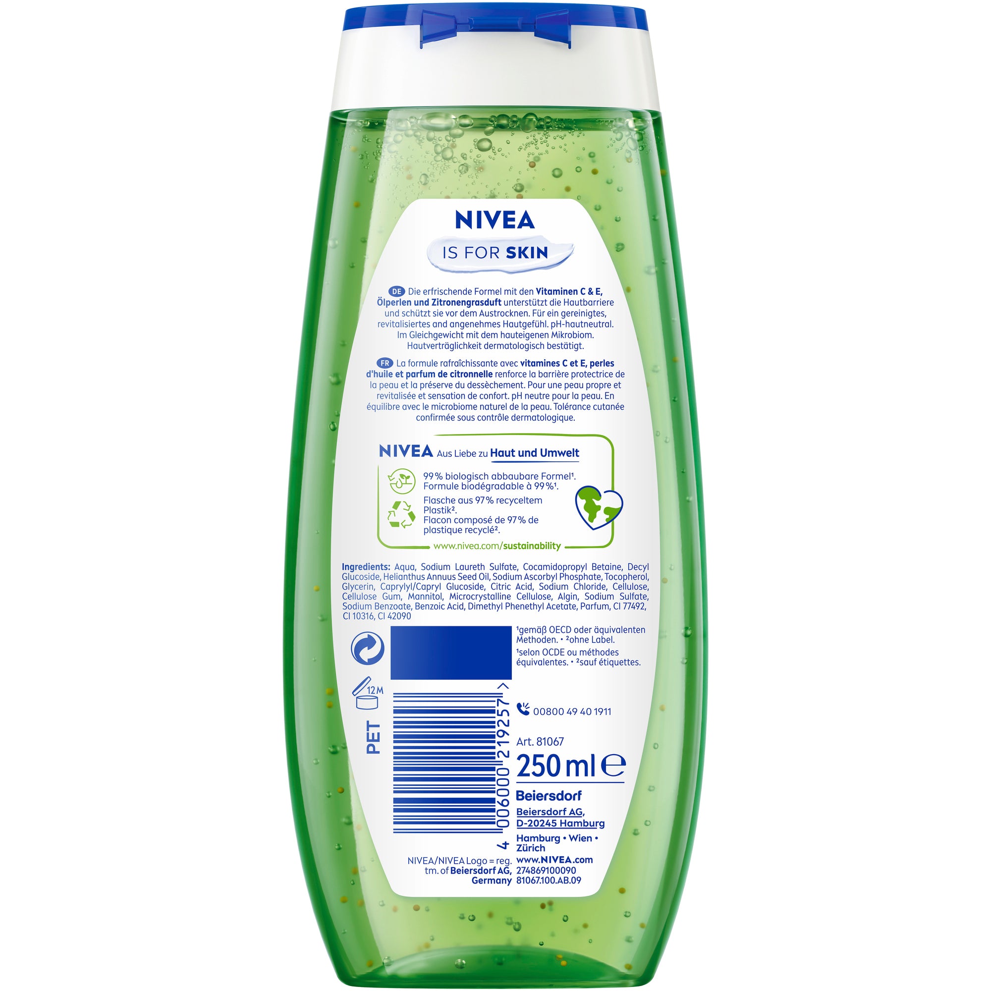 Nivea Duschgel Lemongrass & Oil