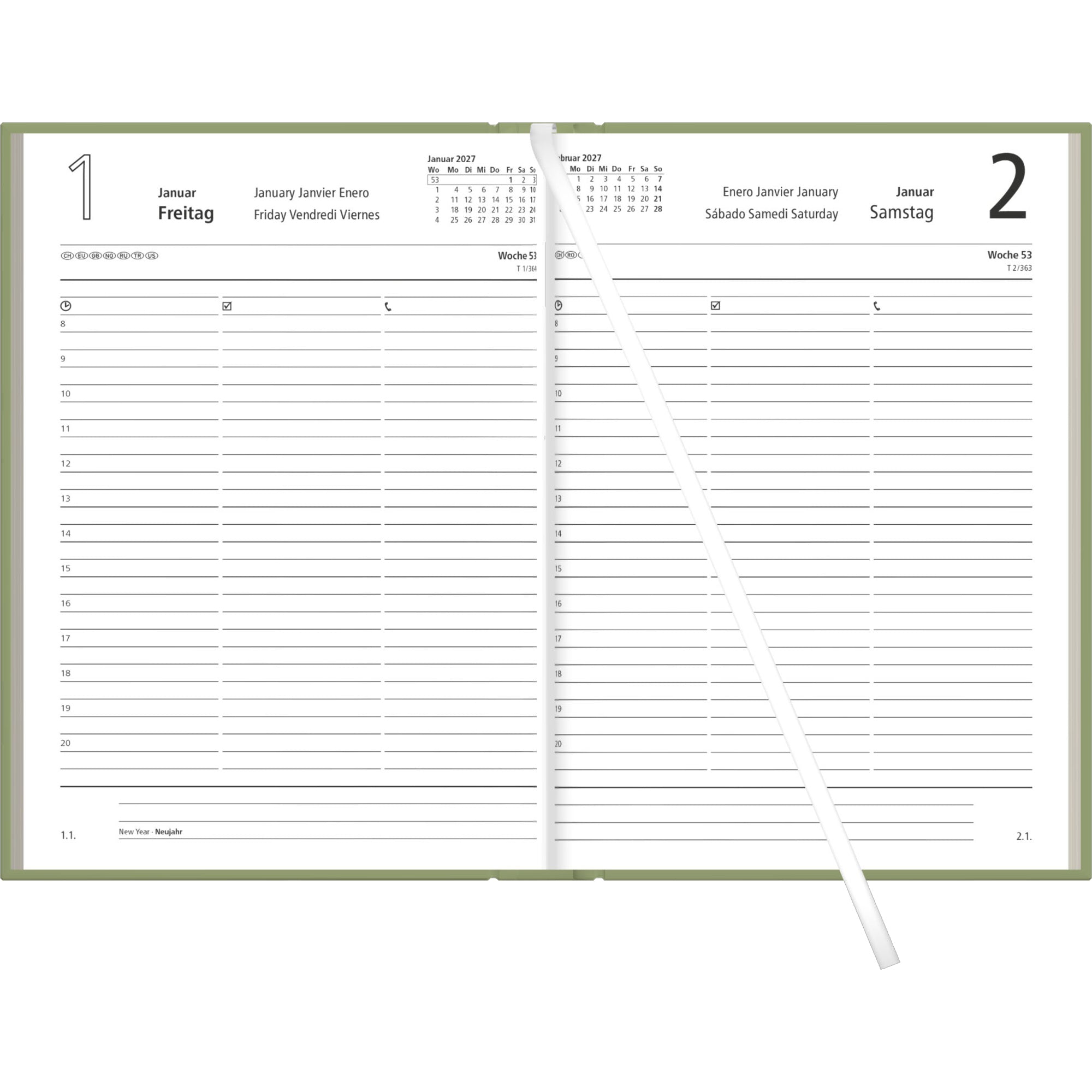 ZETTLER Buchkalender, 14,5 x 21 cm (B x H)