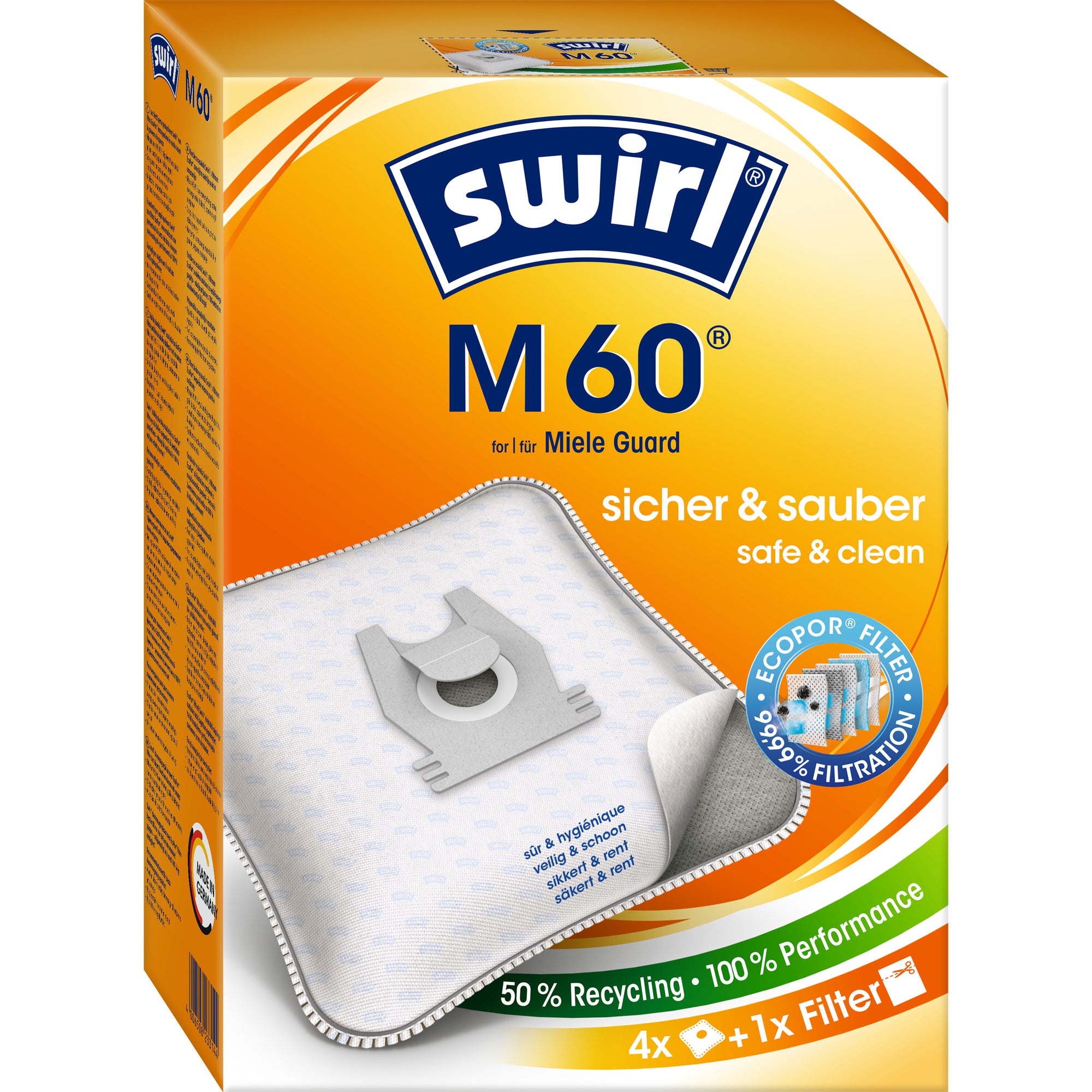Swirl Staubsaugerbeutel M 60 EcoPor®