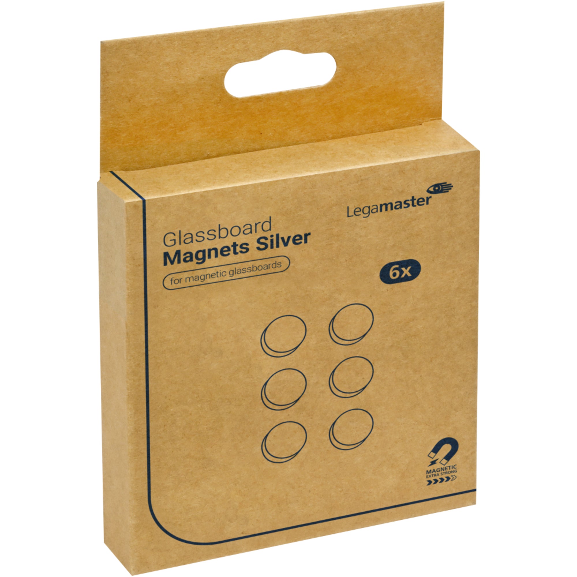 Legamaster Magnet für Glasboard 12mm silber 6St
