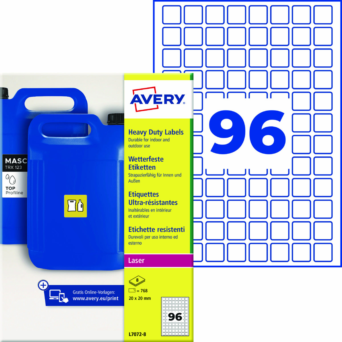 Avery Folienetikett, weiß