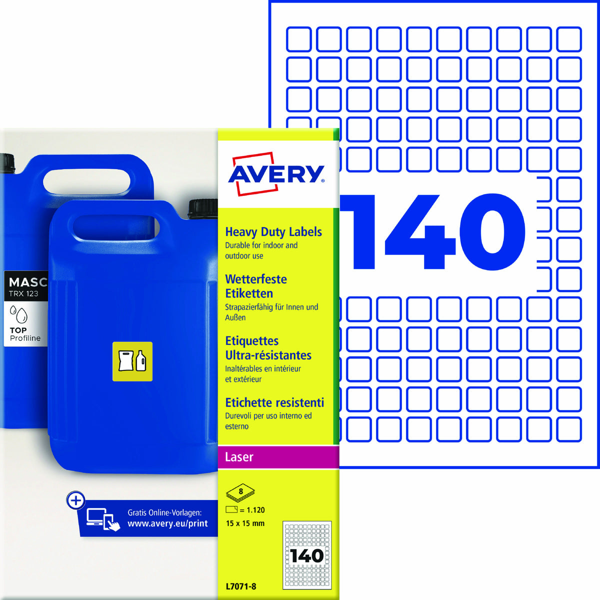 Avery Folienetikett, weiß