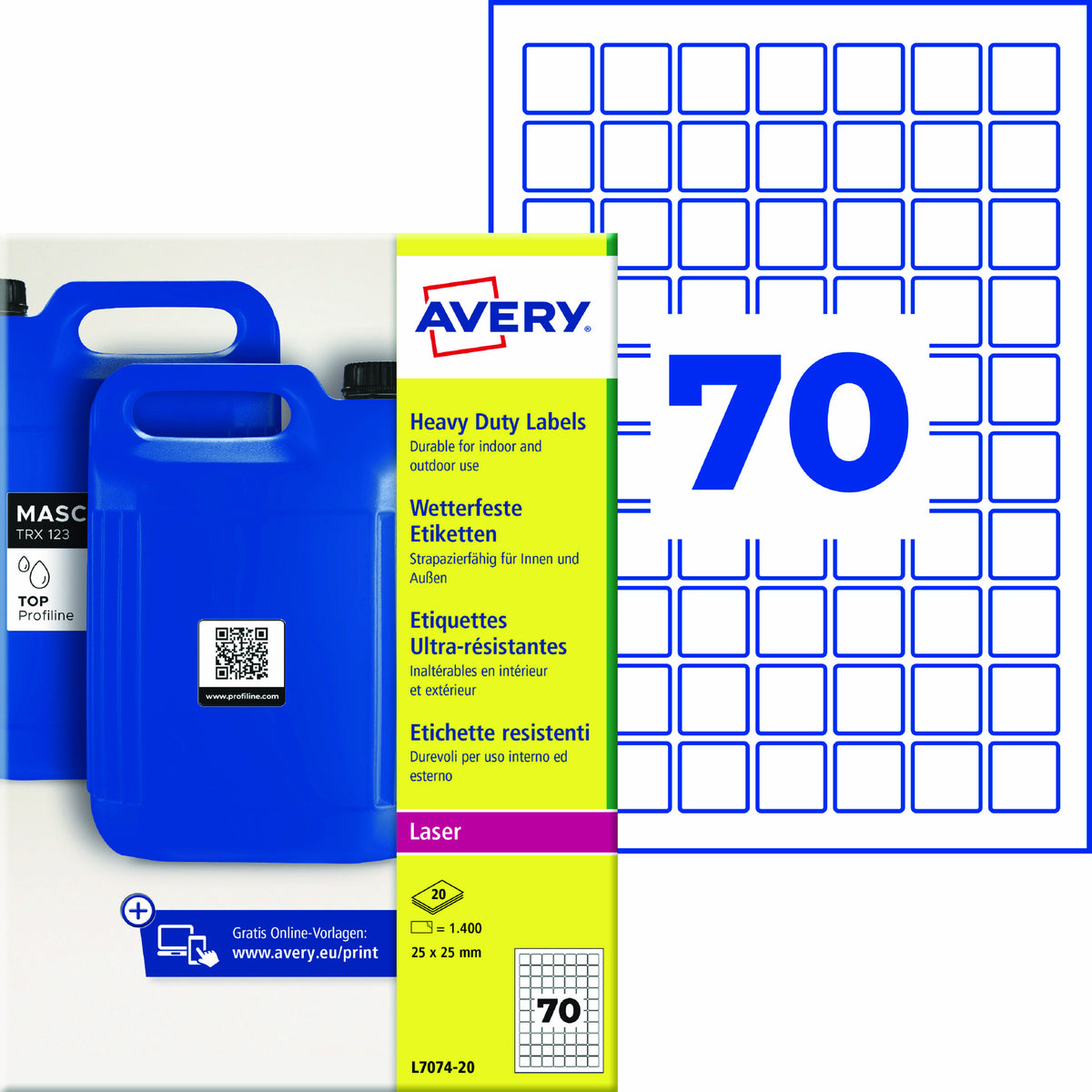 Avery Folienetikett, weiß