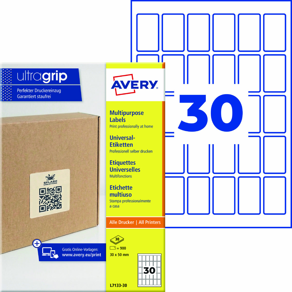 Avery Universaletikett ultragrip