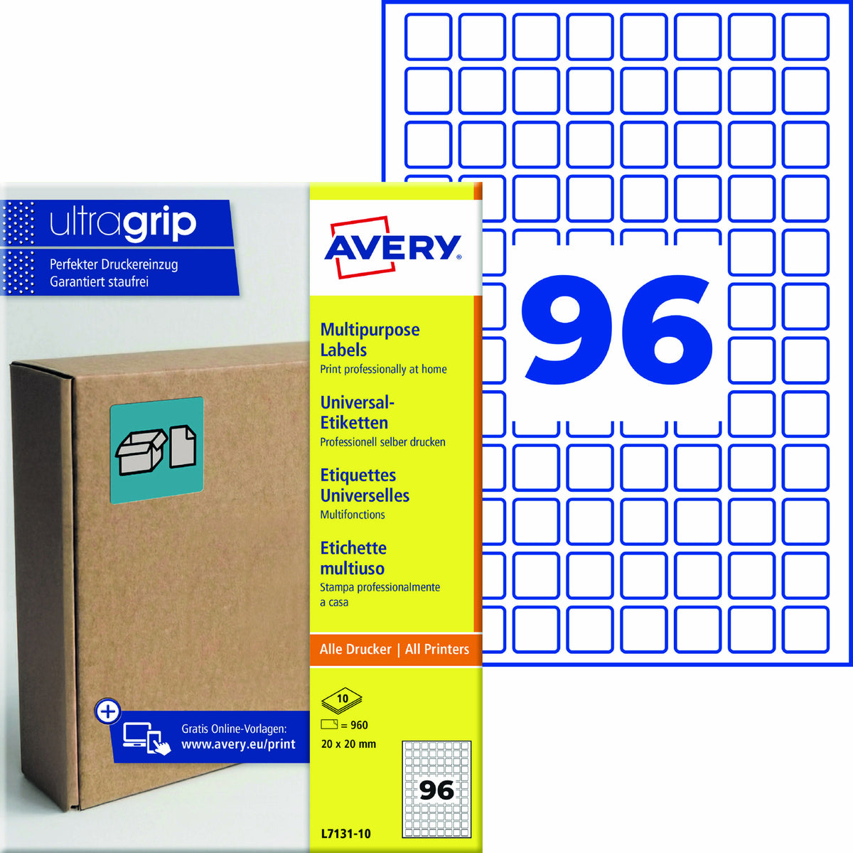 Avery Universaletikett ultragrip