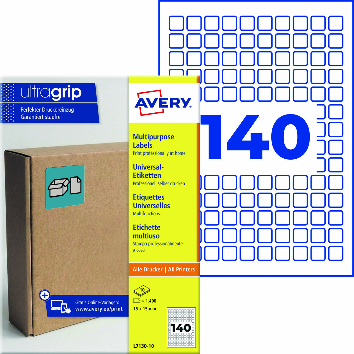 Avery Universaletikett ultragrip