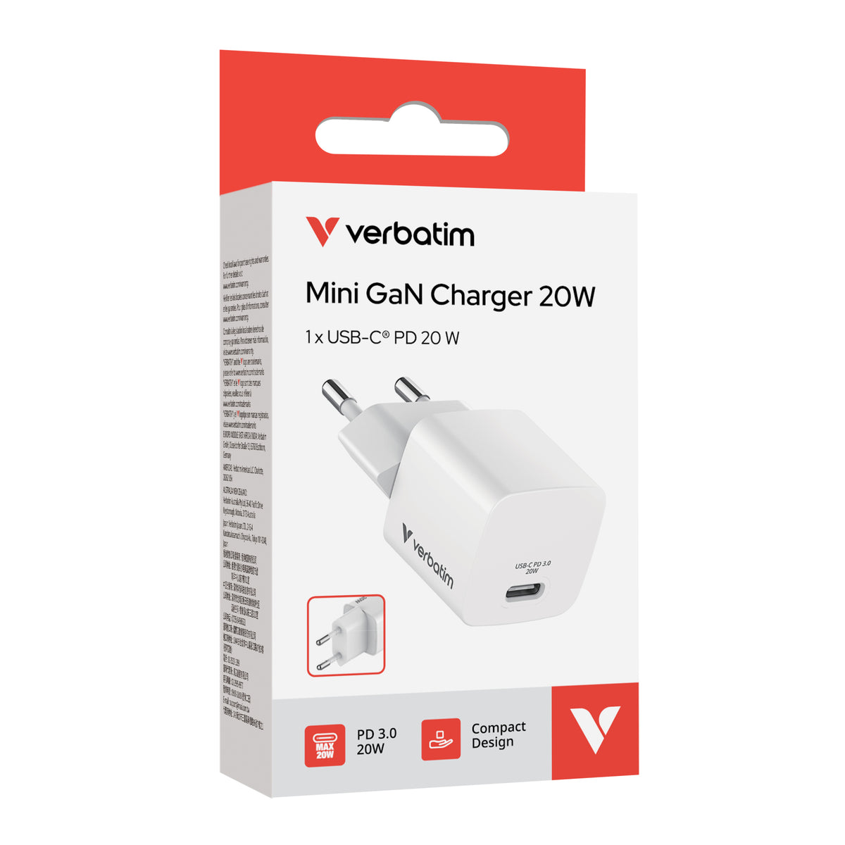 Verbatim Ladeadapter Mini GaN 20W USB-C ws