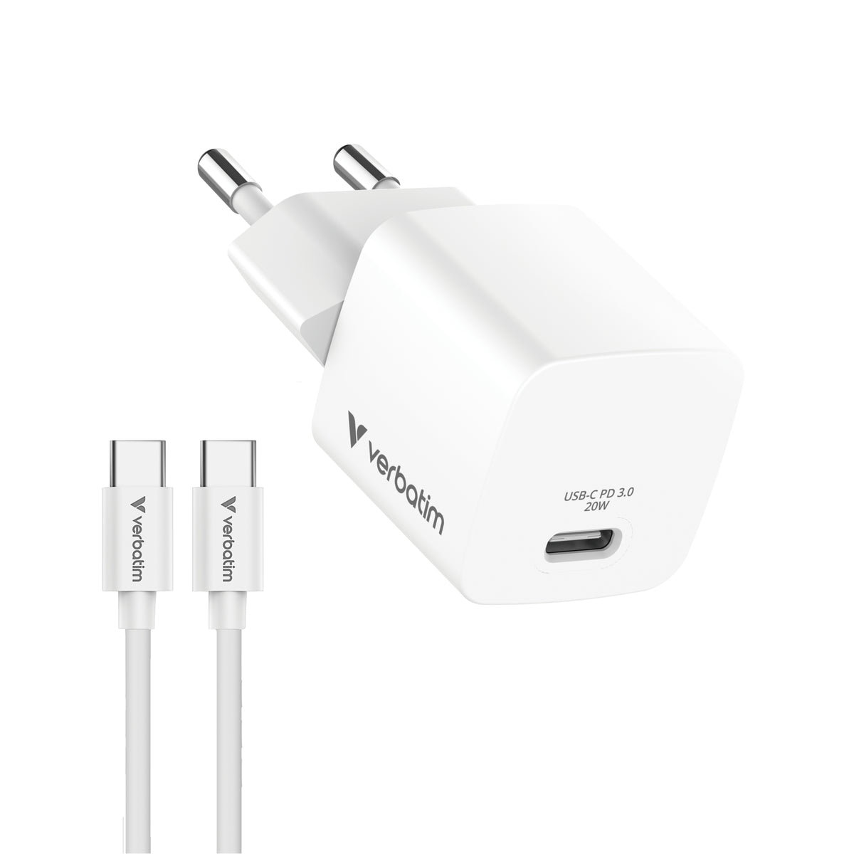 Verbatim Ladeadapter SET Mini GaN 20W + USB-C Kabel ws